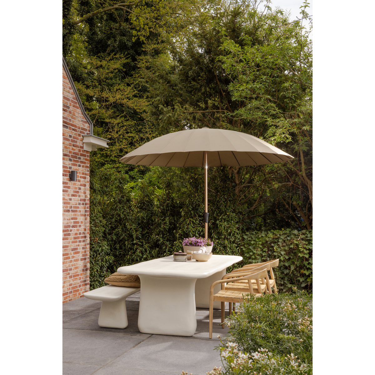 LOGGIA GARDENBANK 227x40 CM VERSTARKTES FASERPOLYMER NATUR
