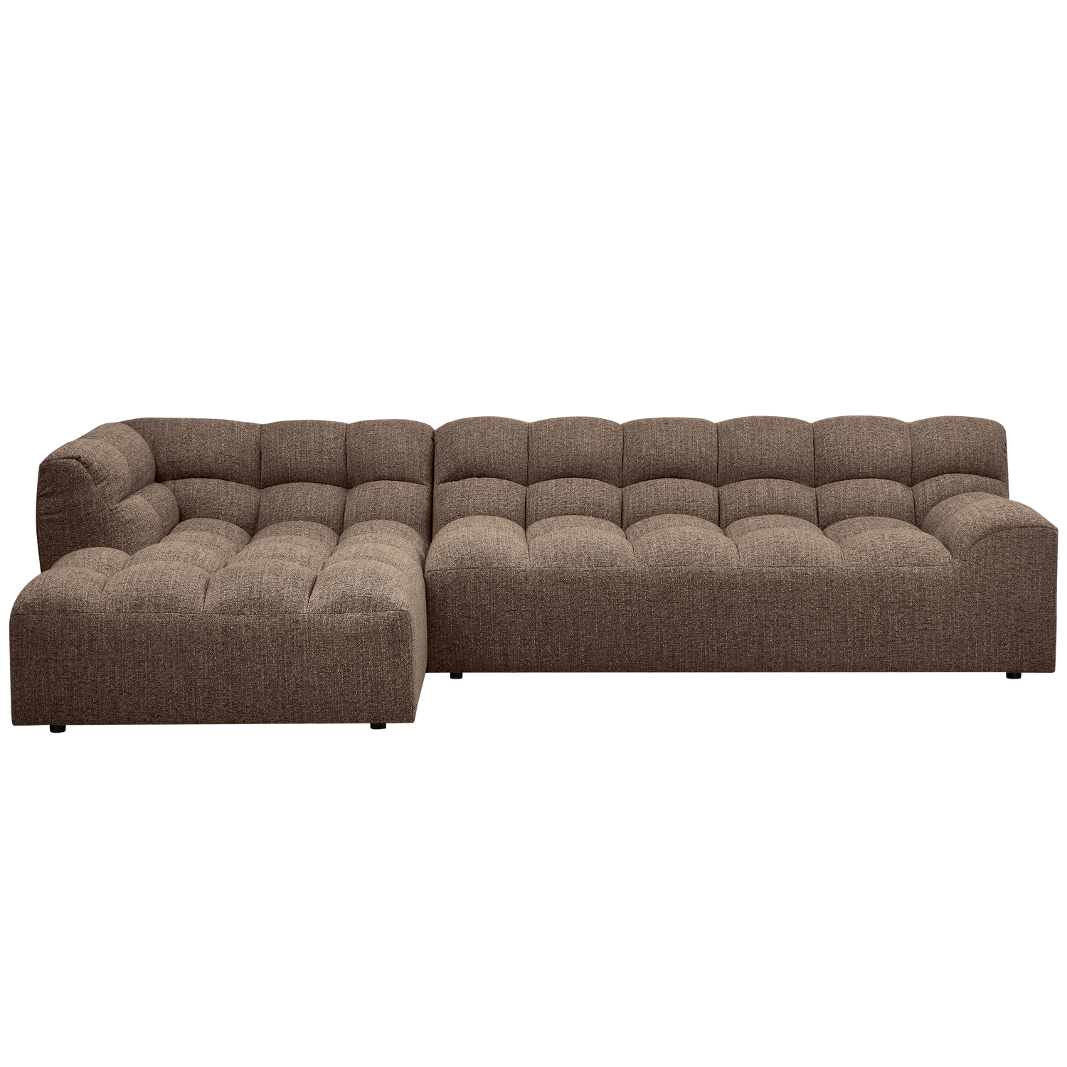 ALLURE CHAISE LONGUE LINKS GEWEBTES DUNKELBRAUN MELANGE