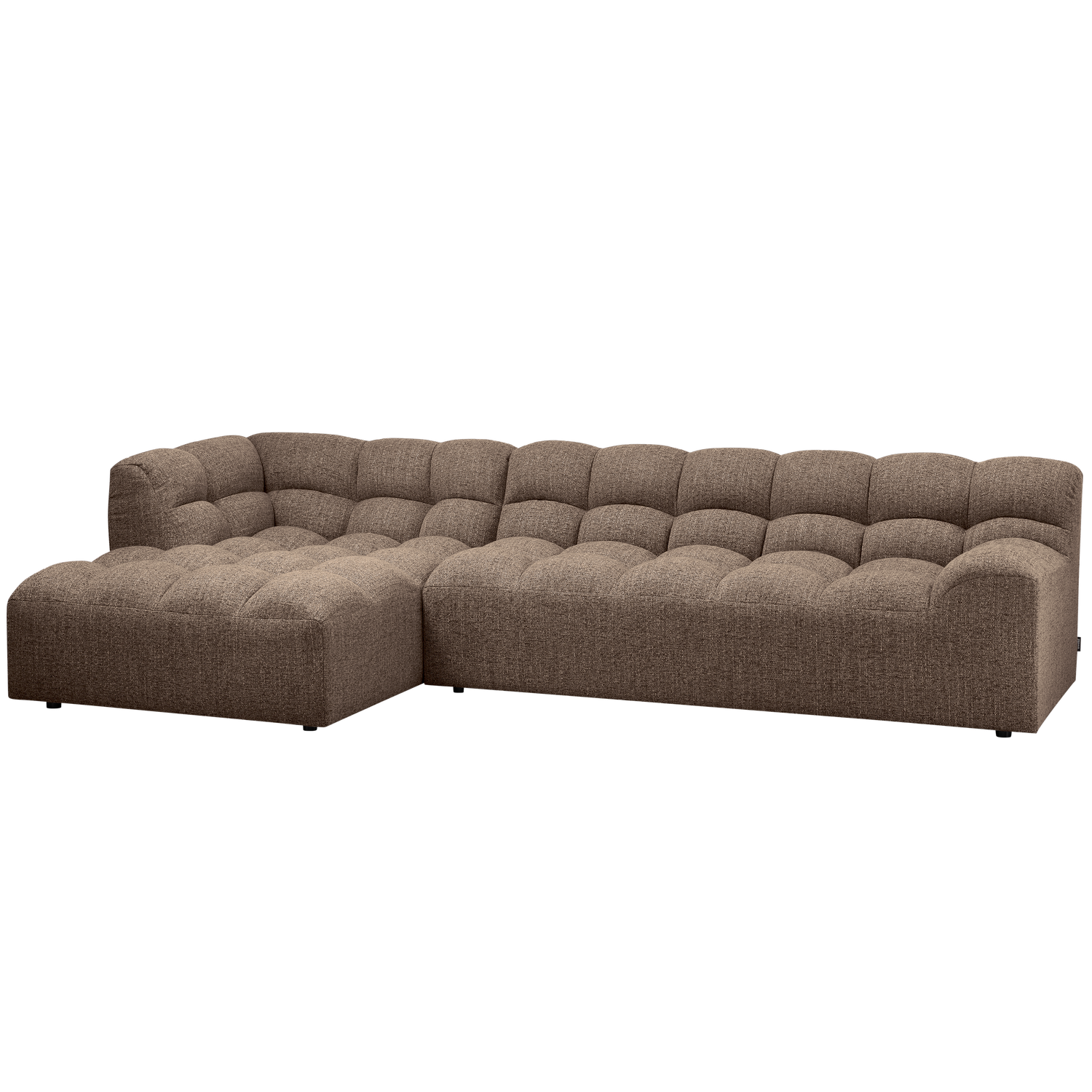 ALLURE CHAISE LONGUE LINKS GEWEBTES DUNKELBRAUN MELANGE