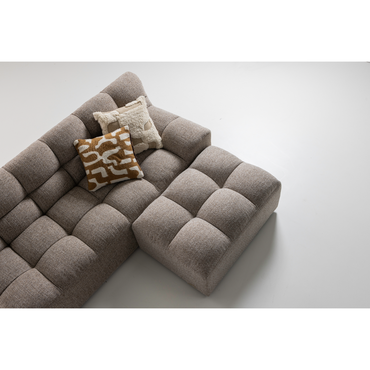 ALLURE HOCKER GEWEBTES BRAUN MELANGE