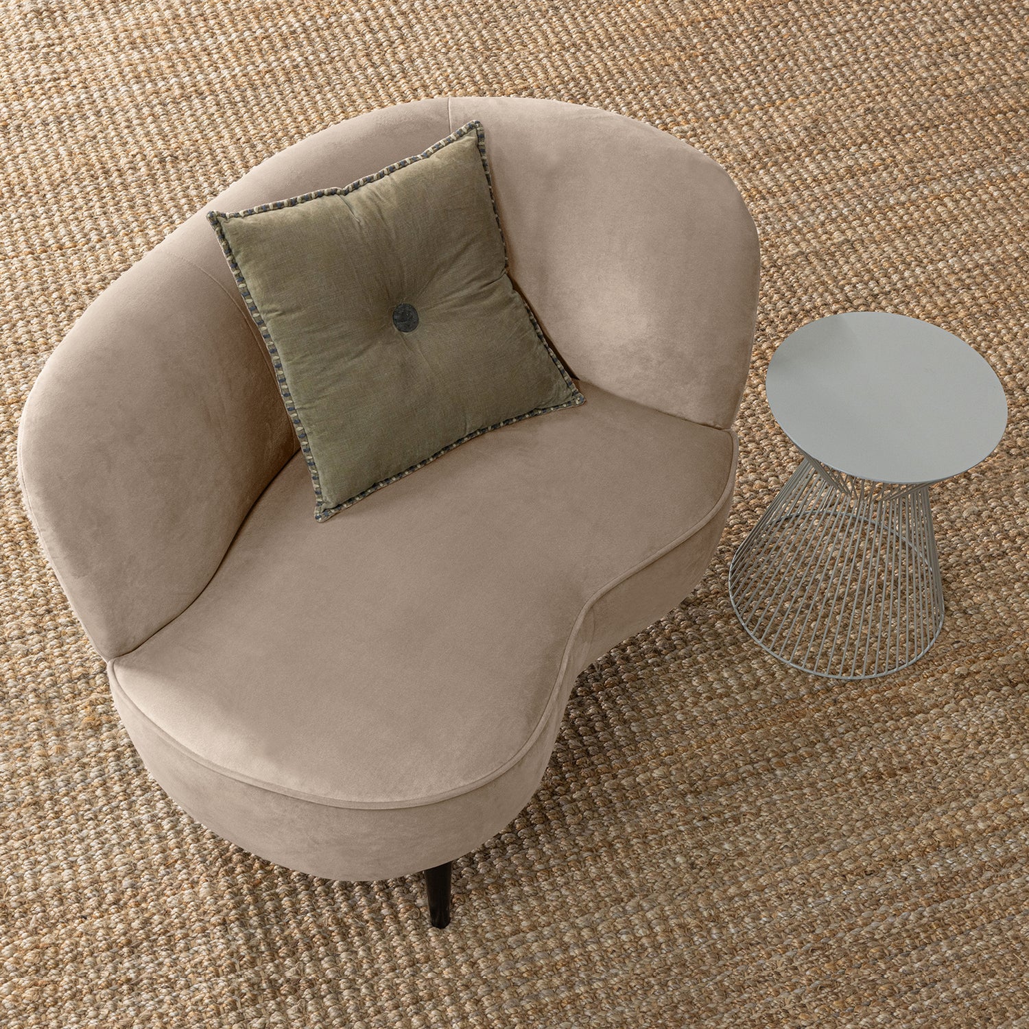 SARA LOUNGE SESSEL RECHTS SAMT KHAKI