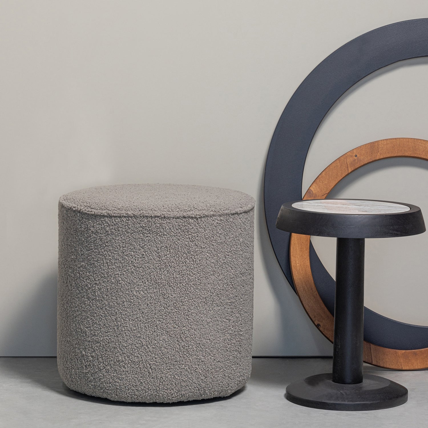 NANNE BEISTELLTISCH MANGO HOLZ SCHWARZ MIT MARMORPLATTE