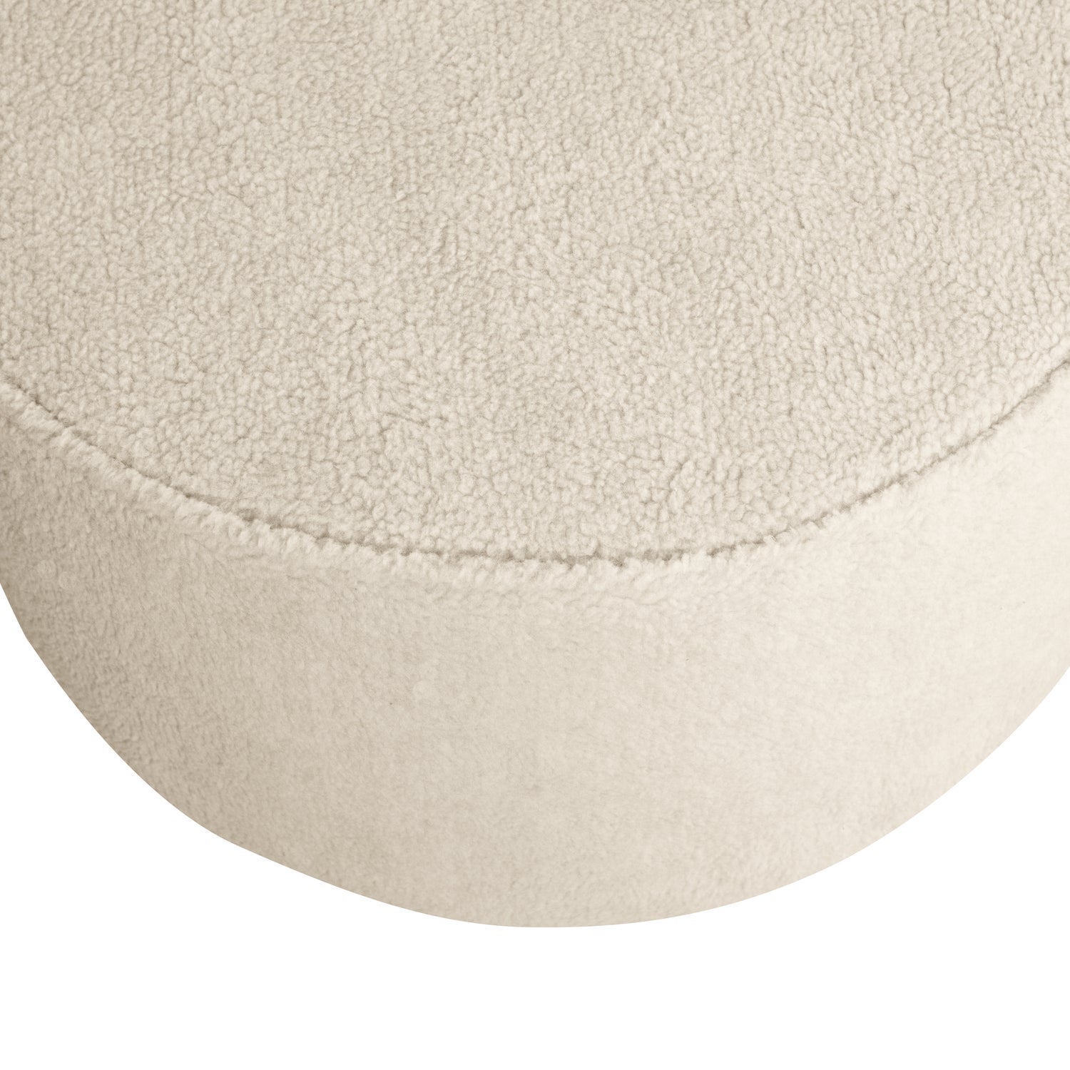 SARA RUNDER HOCKER NIEDRIG BOUCLE CREME 36xO60