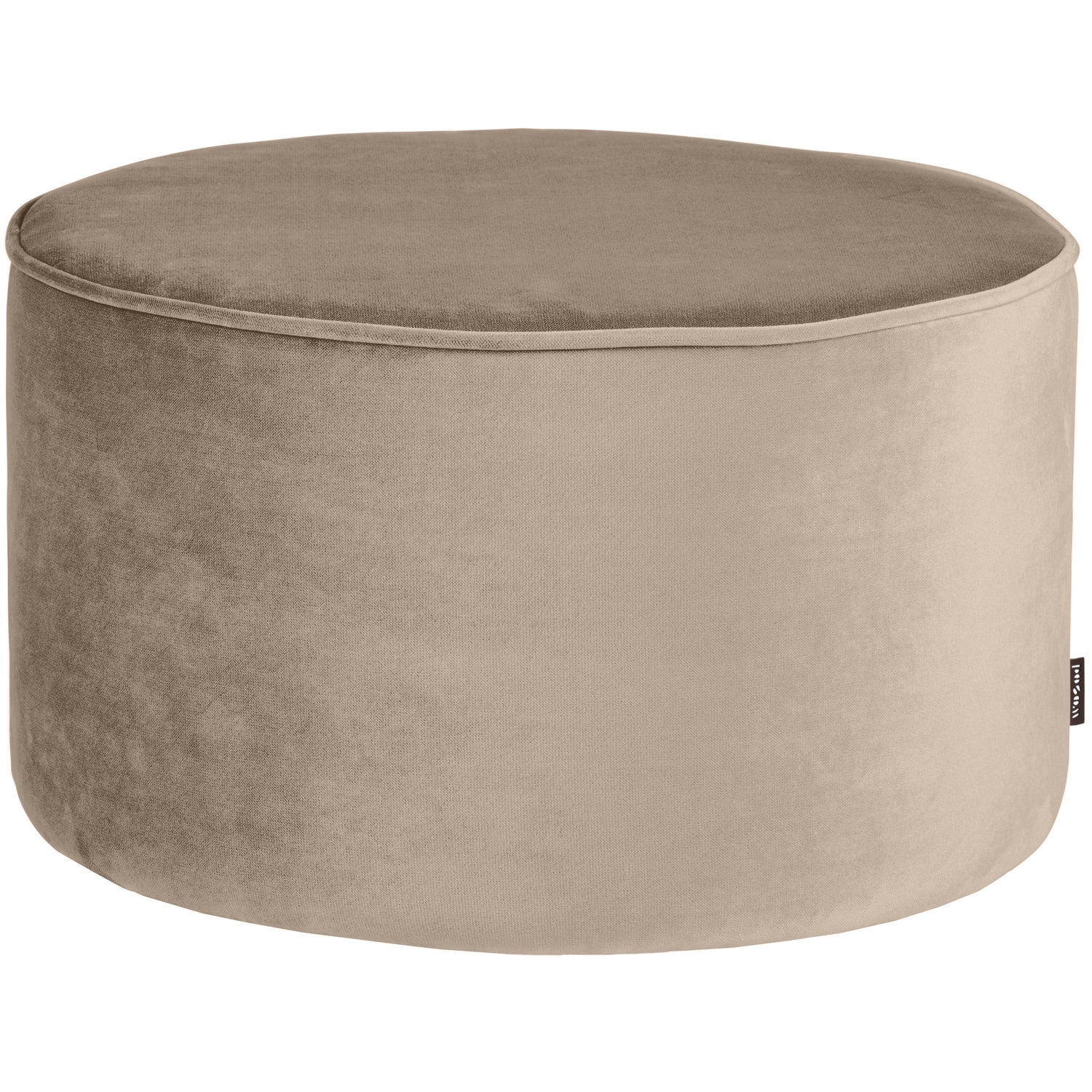 SARA RUNDER HOCKER NIEDRIG SAMT KHAKI