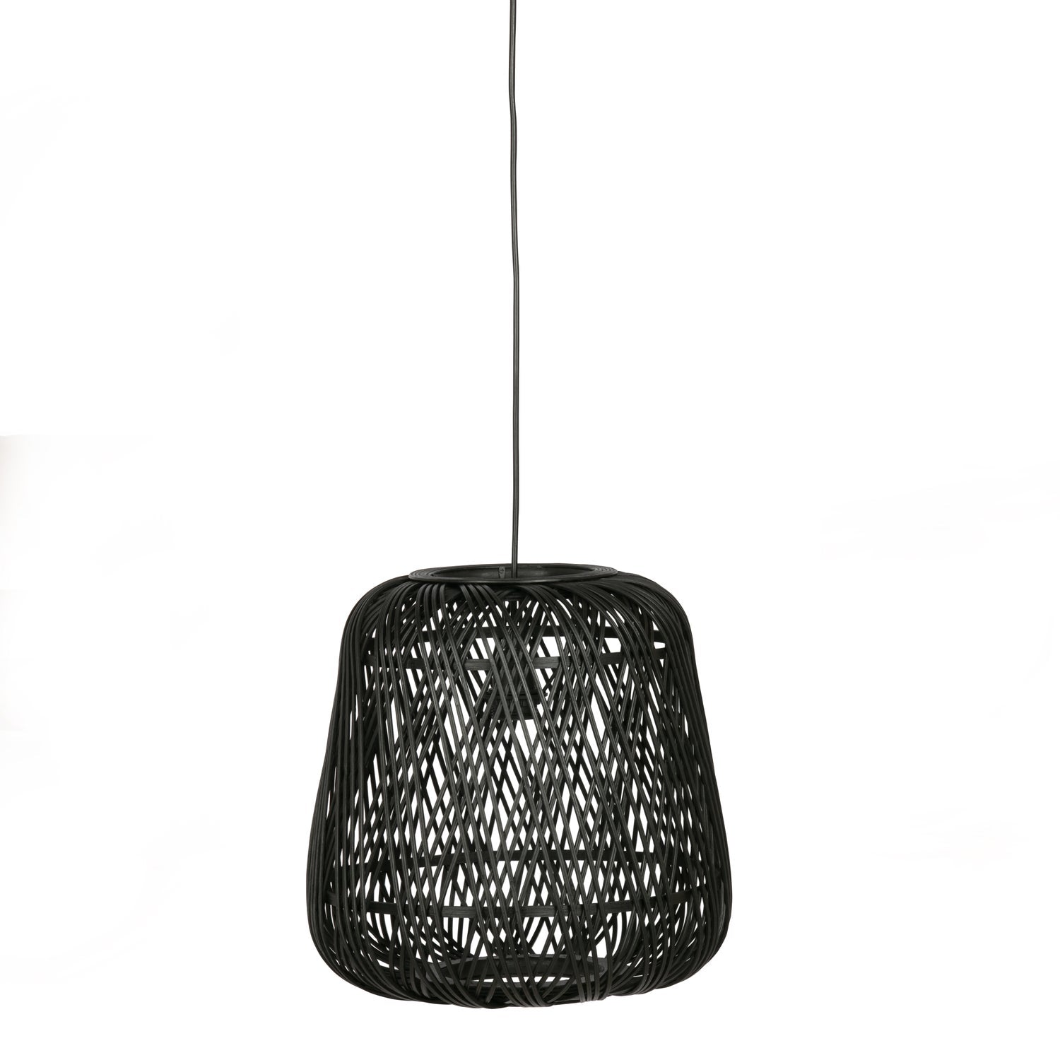 MOZA HANGENDE LAMPE BAMBUS SCHWARZ 36x36CM