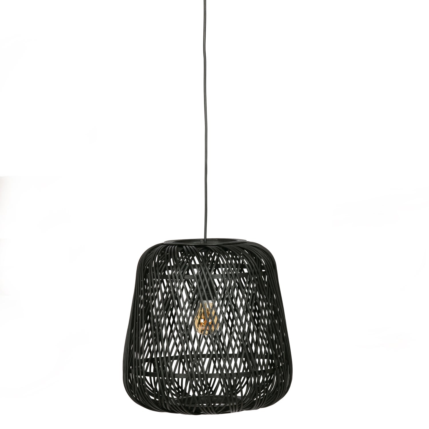 MOZA HANGENDE LAMPE BAMBUS SCHWARZ 36x36CM