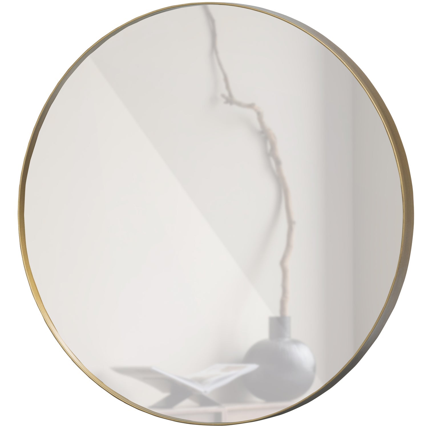 DOUTZEN RUNDER SPIEGEL METALL GOLD O80CM