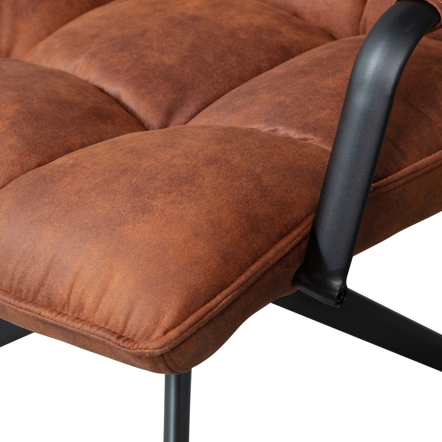JOUKE DREHSESSEL MIT ARMLEHNE KUNSTLEDER COGNAC