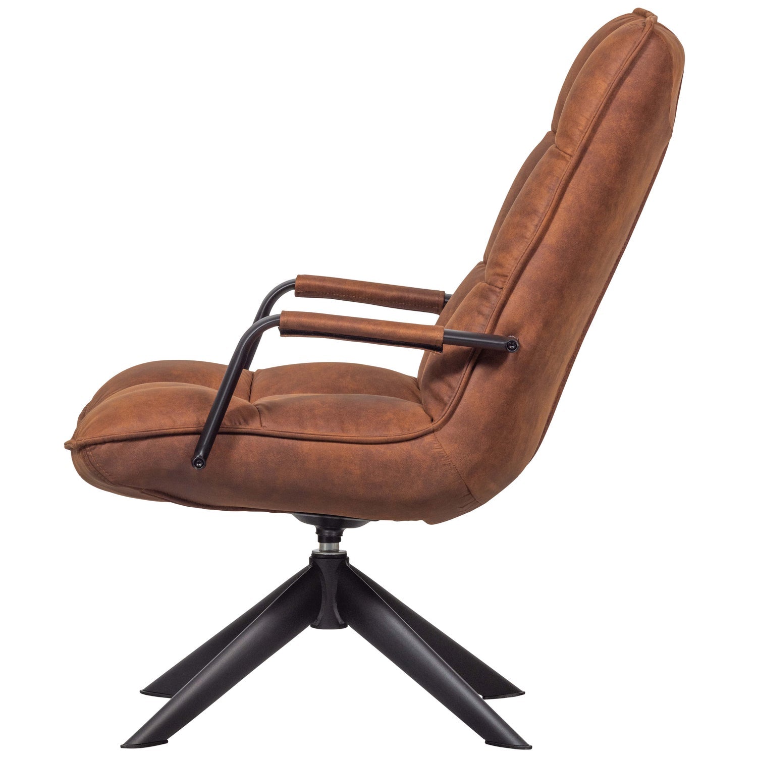 JOUKE DREHSESSEL MIT ARMLEHNE KUNSTLEDER COGNAC