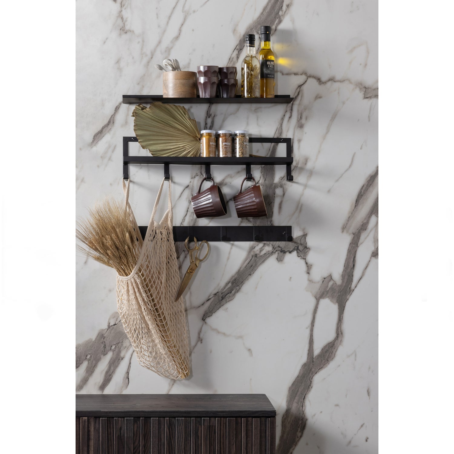 QUINN GARDEROBE 5 HAKEN SCHWARZ