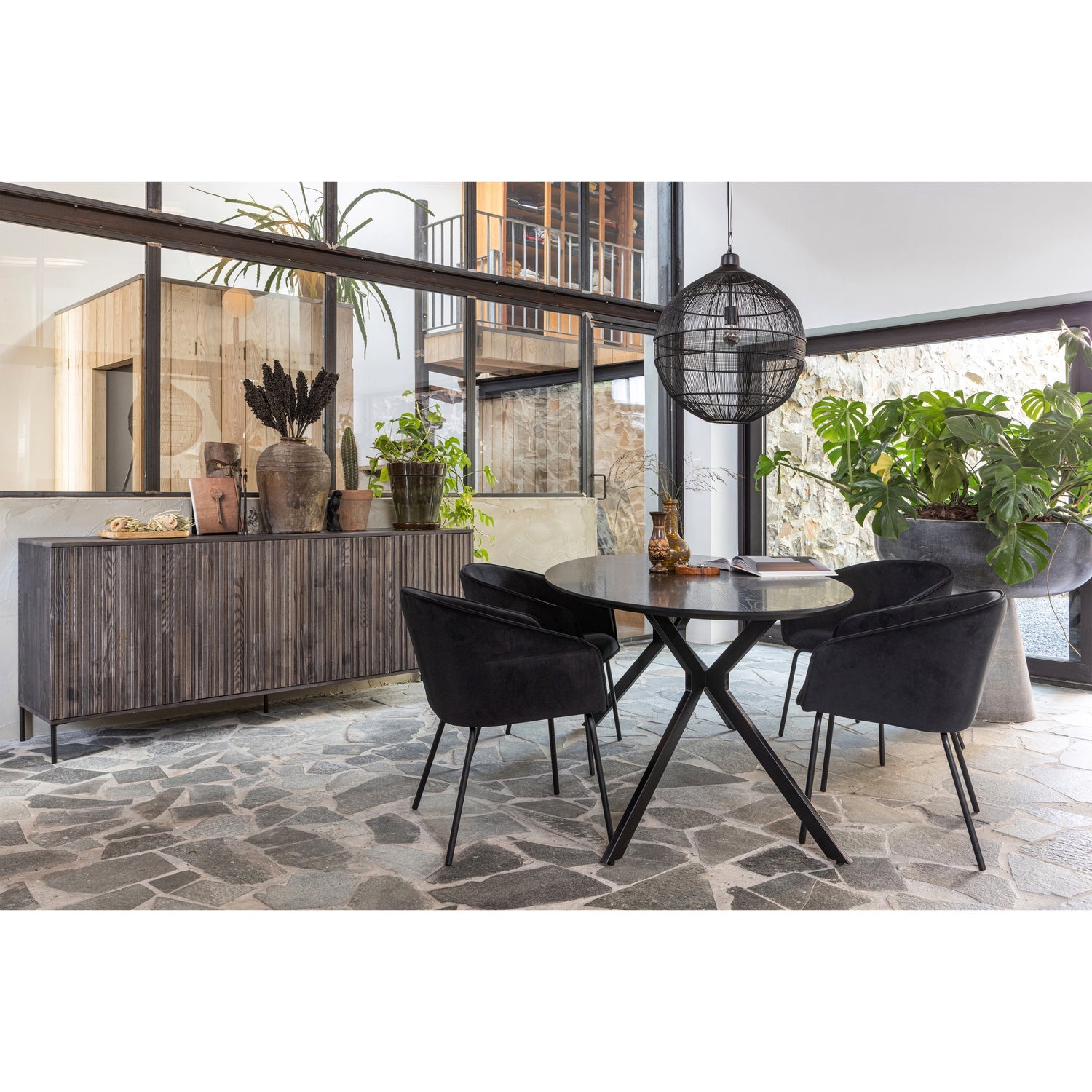 BRUNO ESSTISCH OVAL MDF SCHWARZ 220x100CM