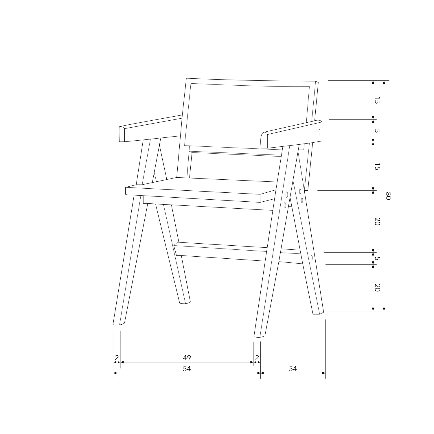 GUNN ESSZIMMERSTUHL RATTAN / HOLZ SCHWARZ