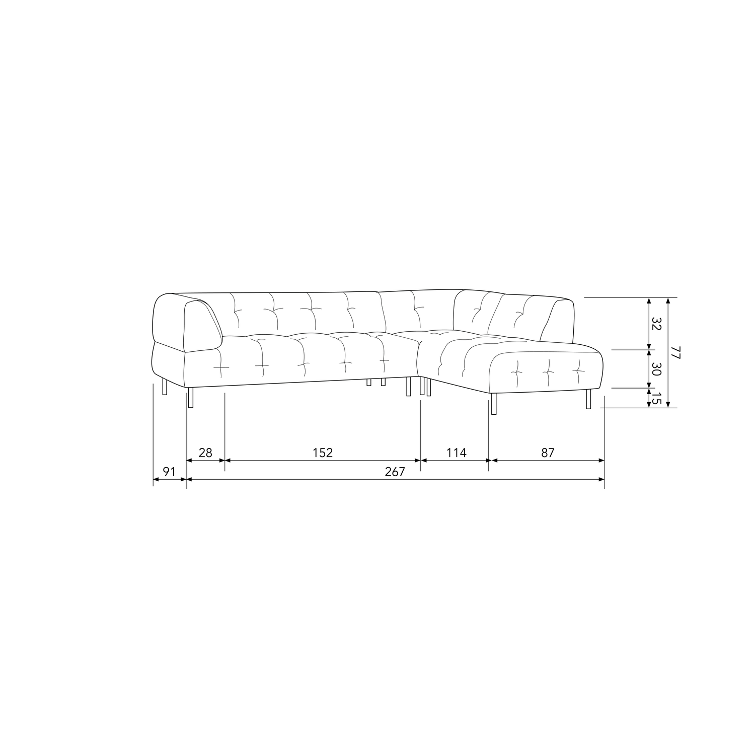 LLOYD ECKSOFA RECHTS WASHED VELVET CLOUD