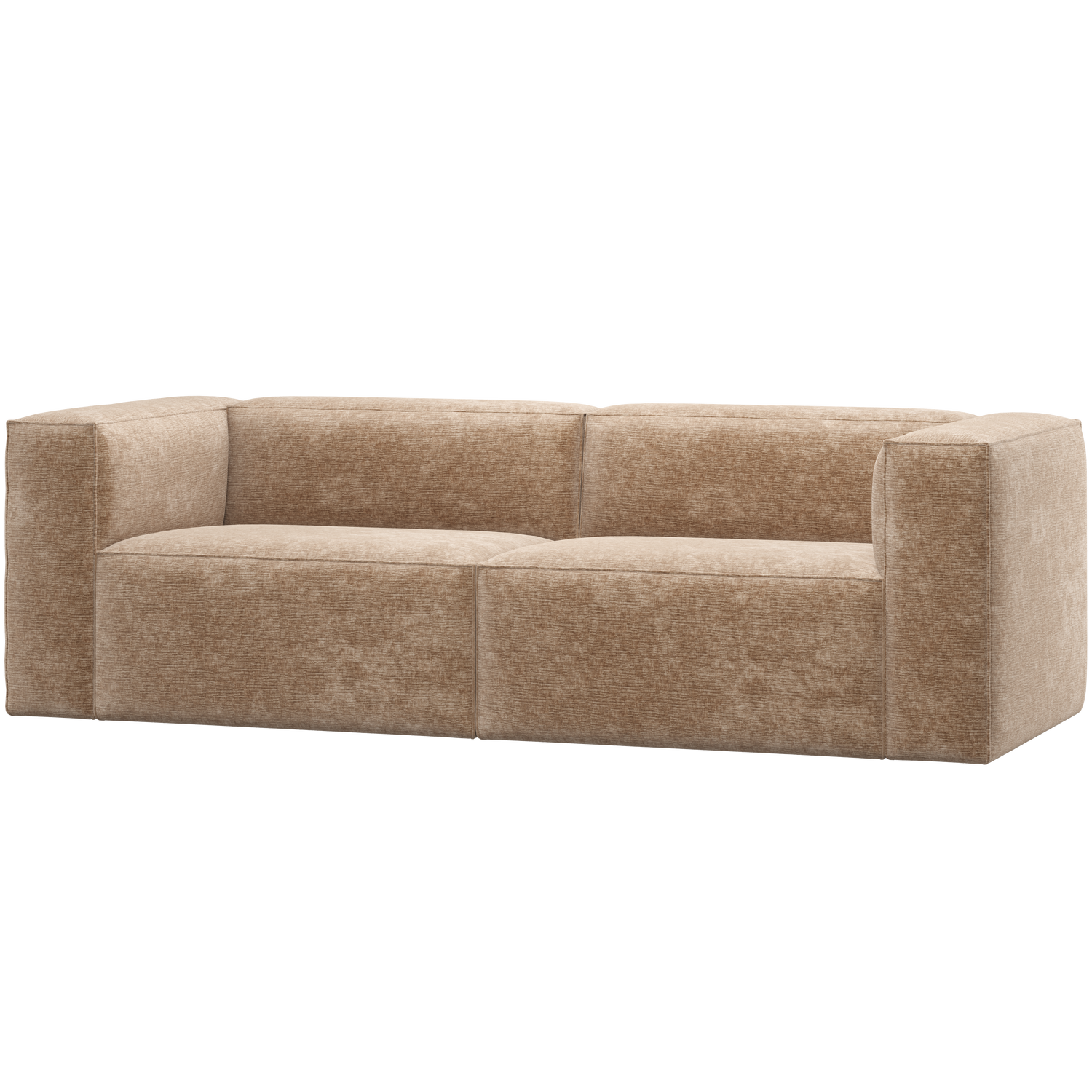 BEAN 3,5-SITZER SOFA CHENILLE VELVET PFIRSICH ROSA