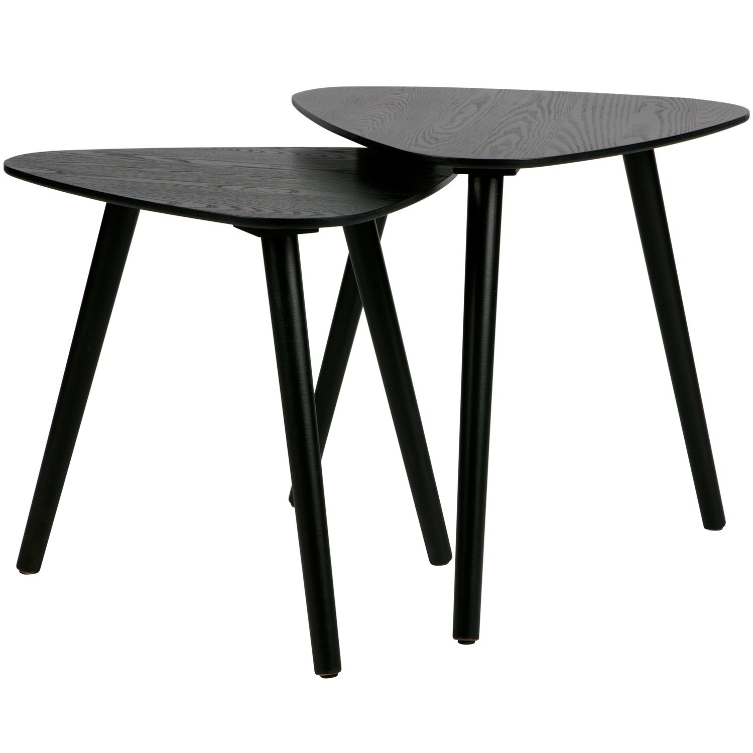 SET VON 2 NILA SIDETABLES HOLZ SCHWARZ