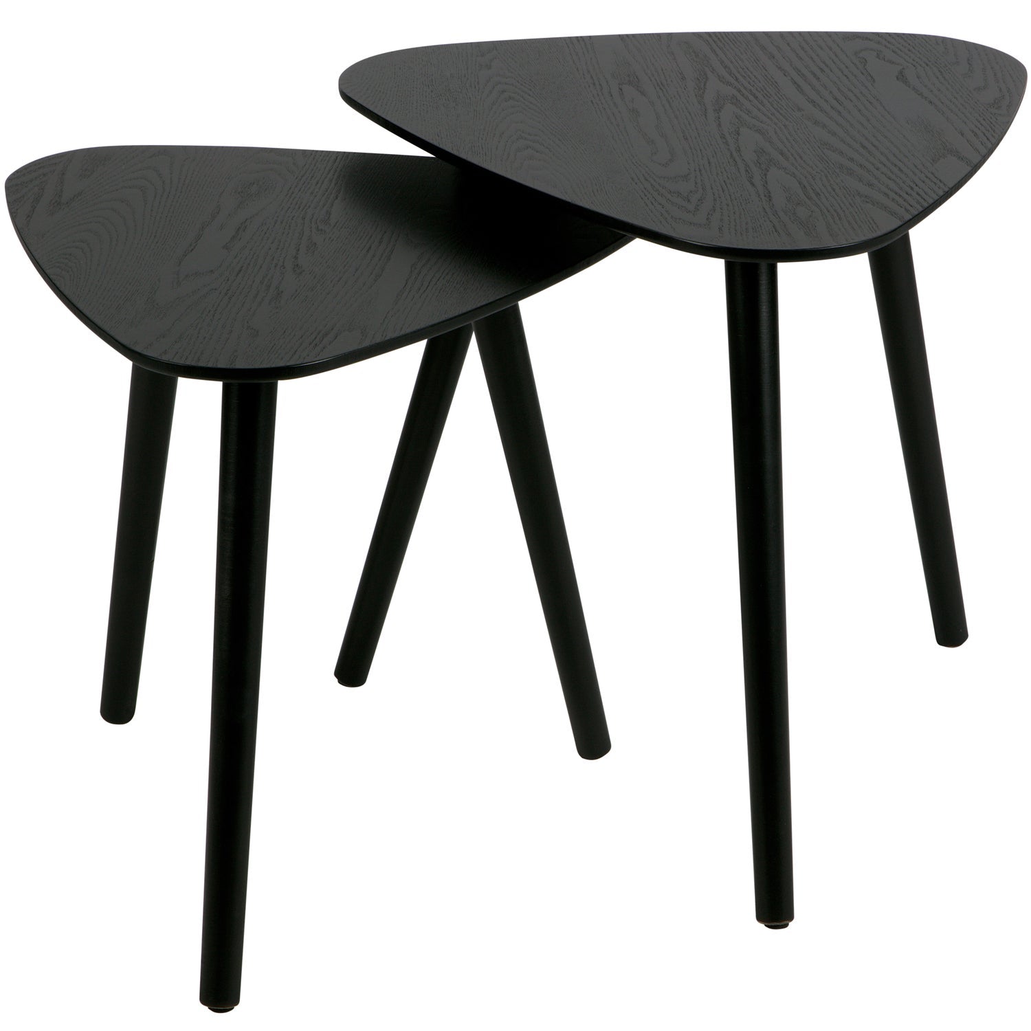 SET VON 2 NILA SIDETABLES HOLZ SCHWARZ