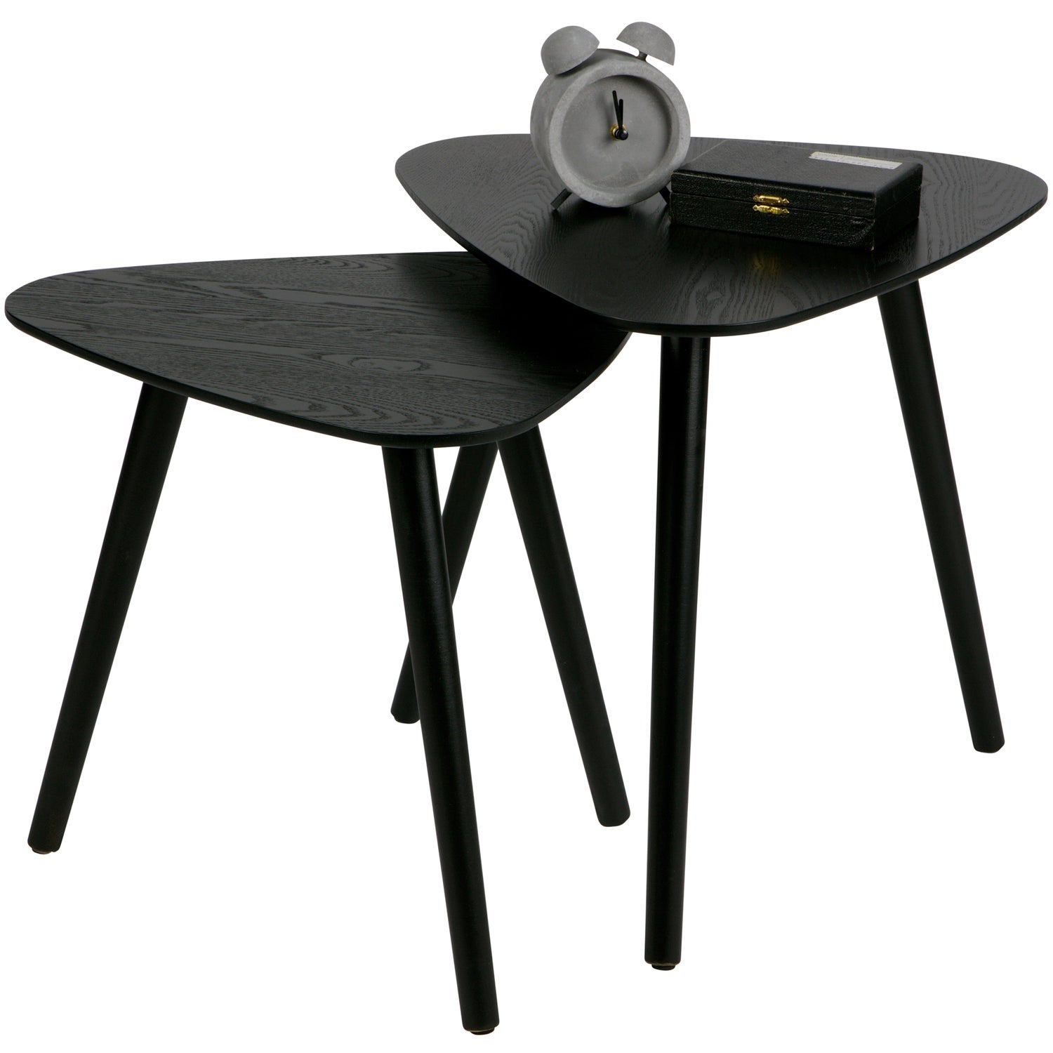 SET VON 2 NILA SIDETABLES HOLZ SCHWARZ