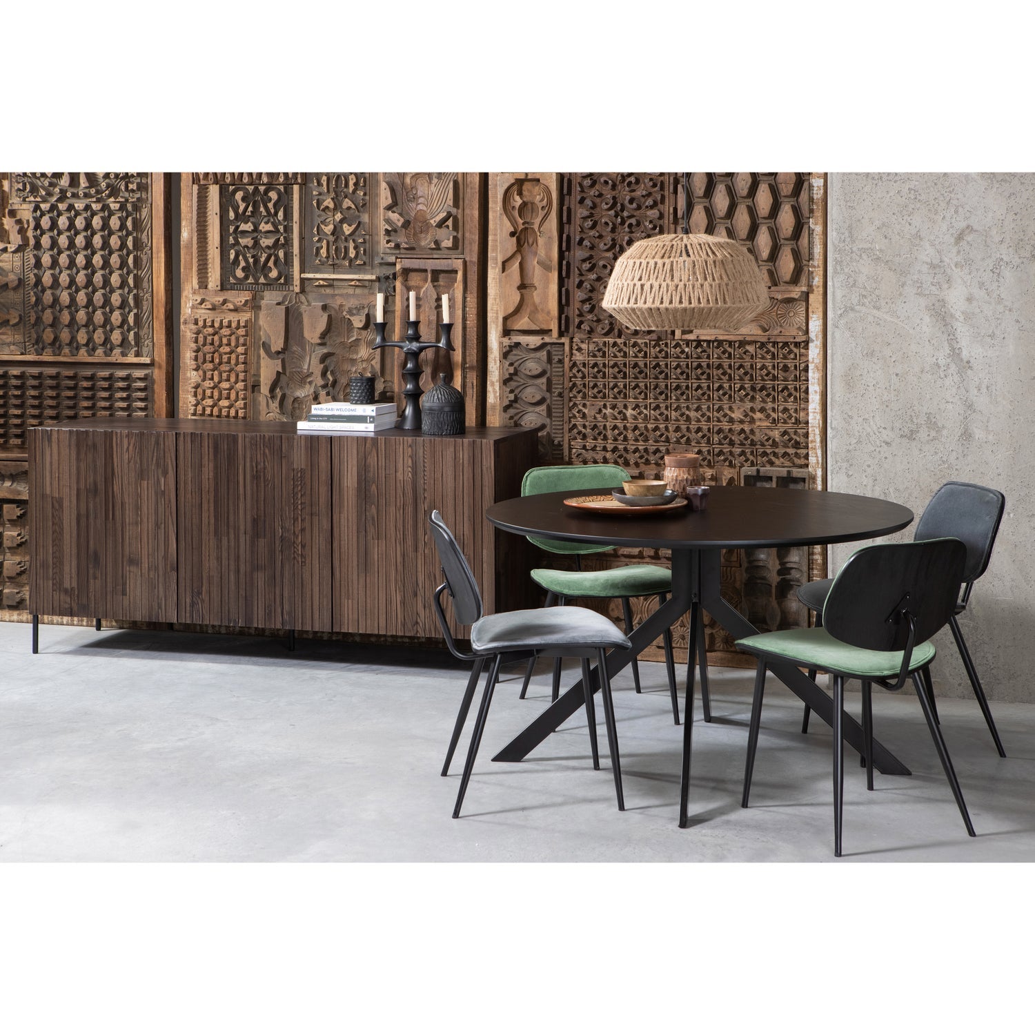 BRUNO ESSTISCH MDF SCHWARZ O120 CM