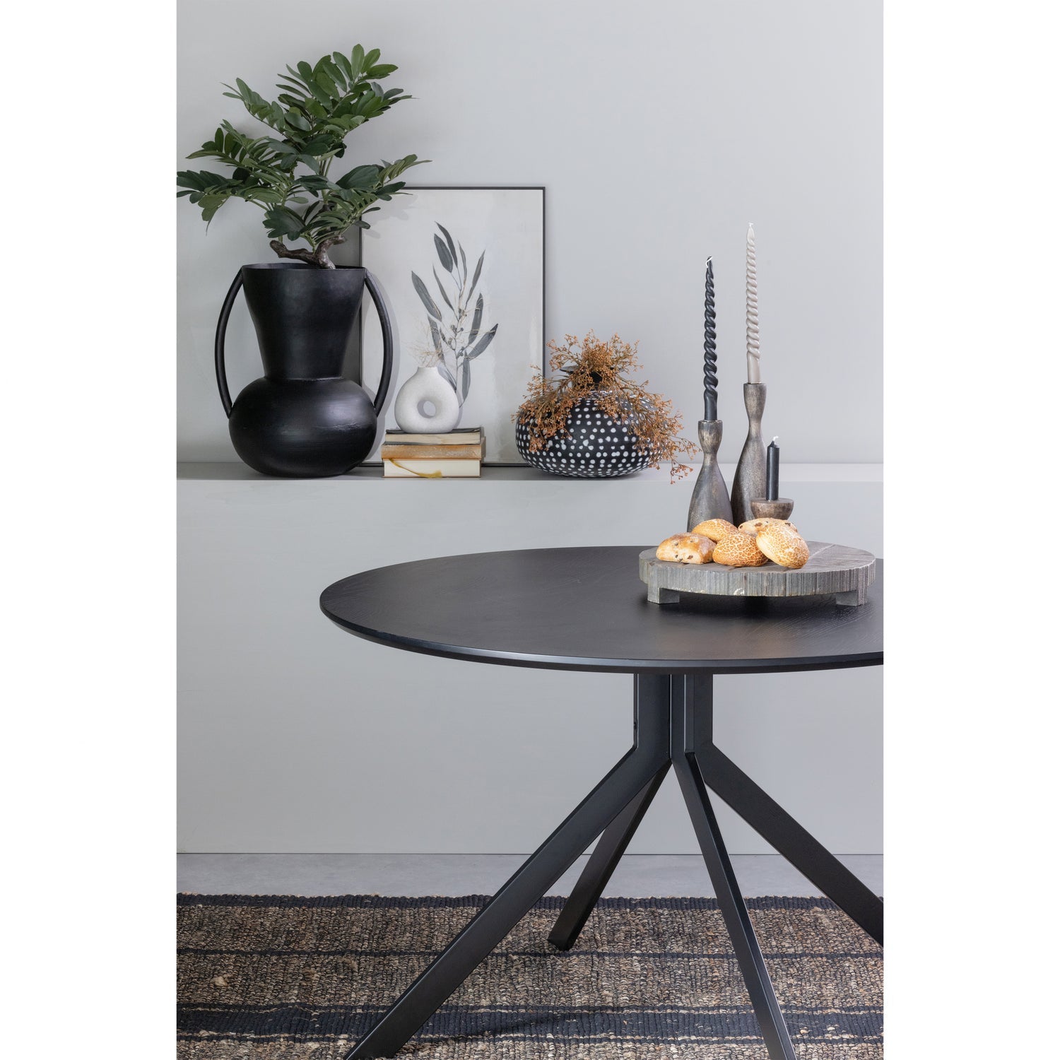 BRUNO ESSTISCH MDF SCHWARZ O120 CM