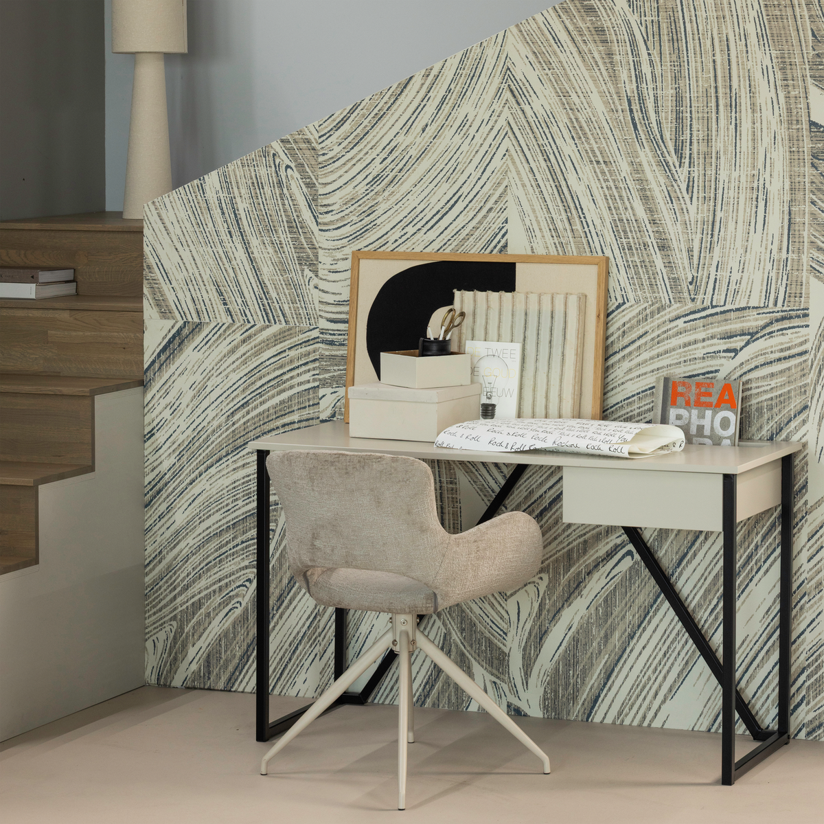 ELIVA ESSZIMMERSTUHL STRUKTUR VELVET SAND - 2ER SET