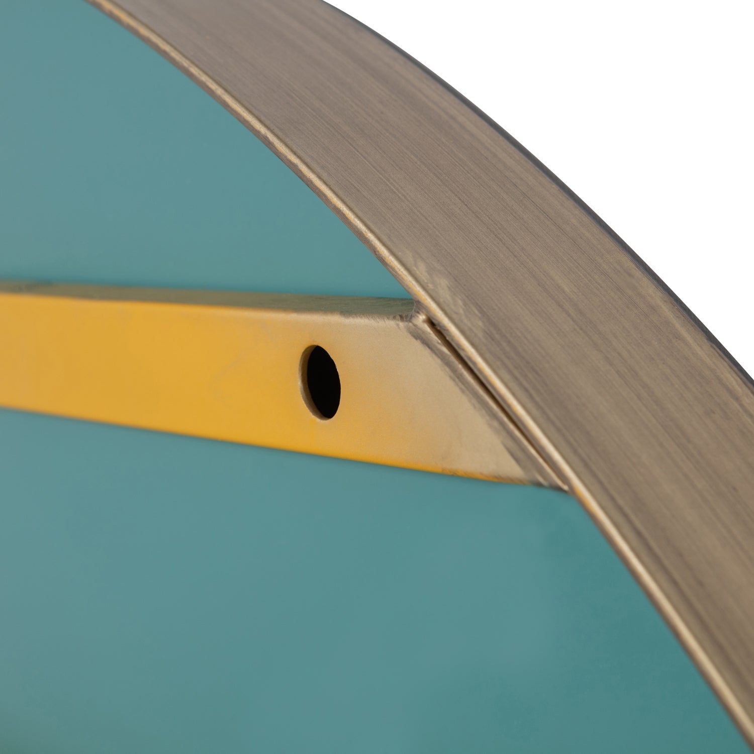DOUTZEN RUNDER SPIEGEL METALL GOLD O115CM