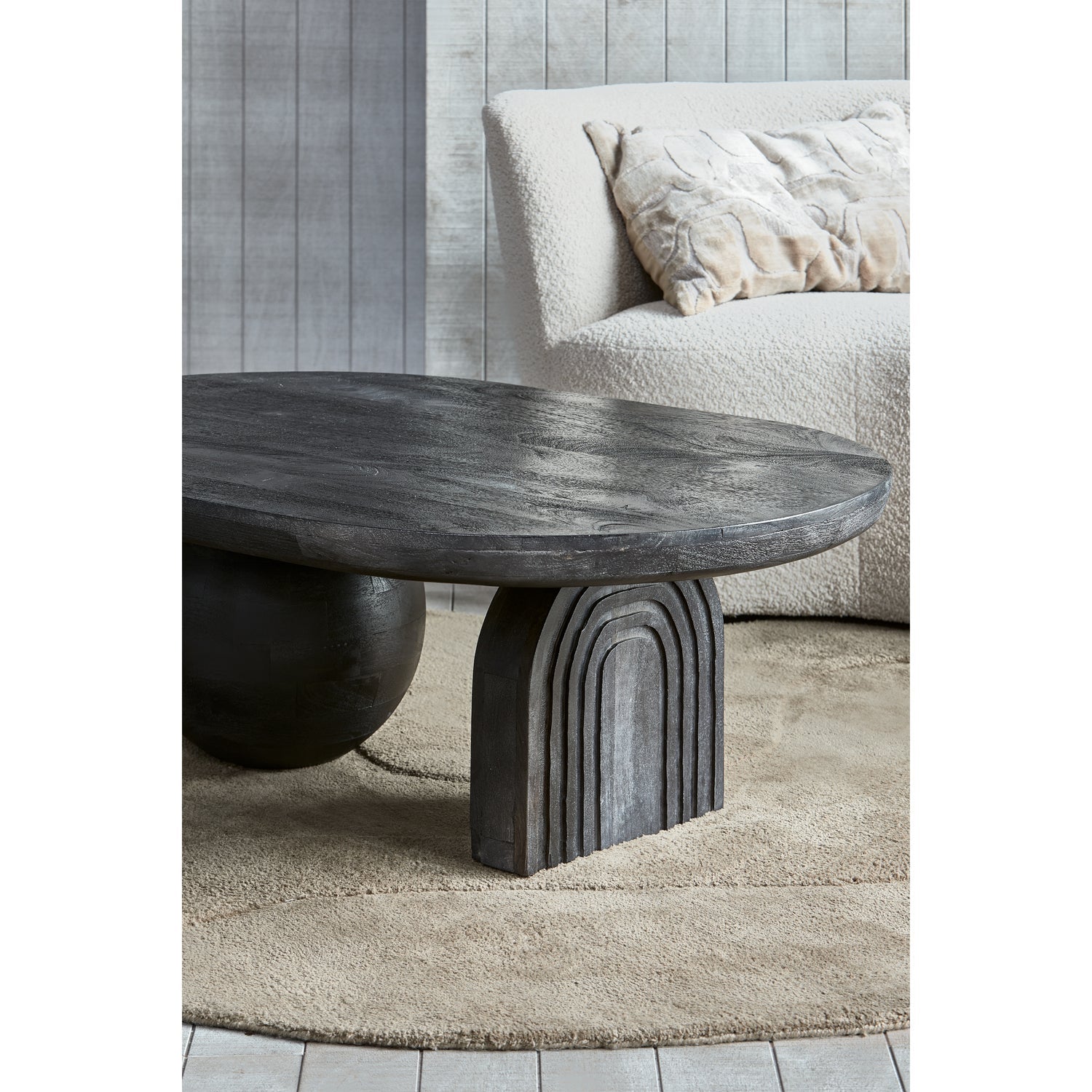 STEPPE COUCHTISCH MANGO HOLZ SCHWARZ 110x72 cm