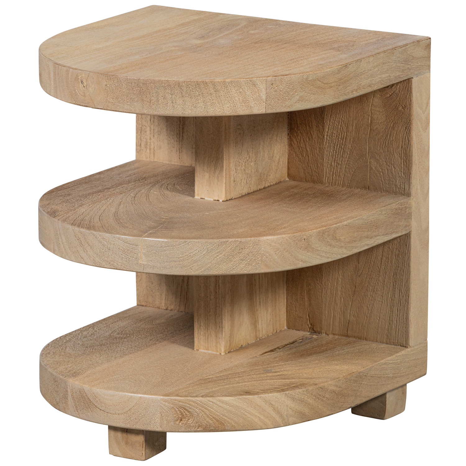 DARREN HALBKREISFORMIGER BEISTELLTISCH MANGO HOLZ NATUR