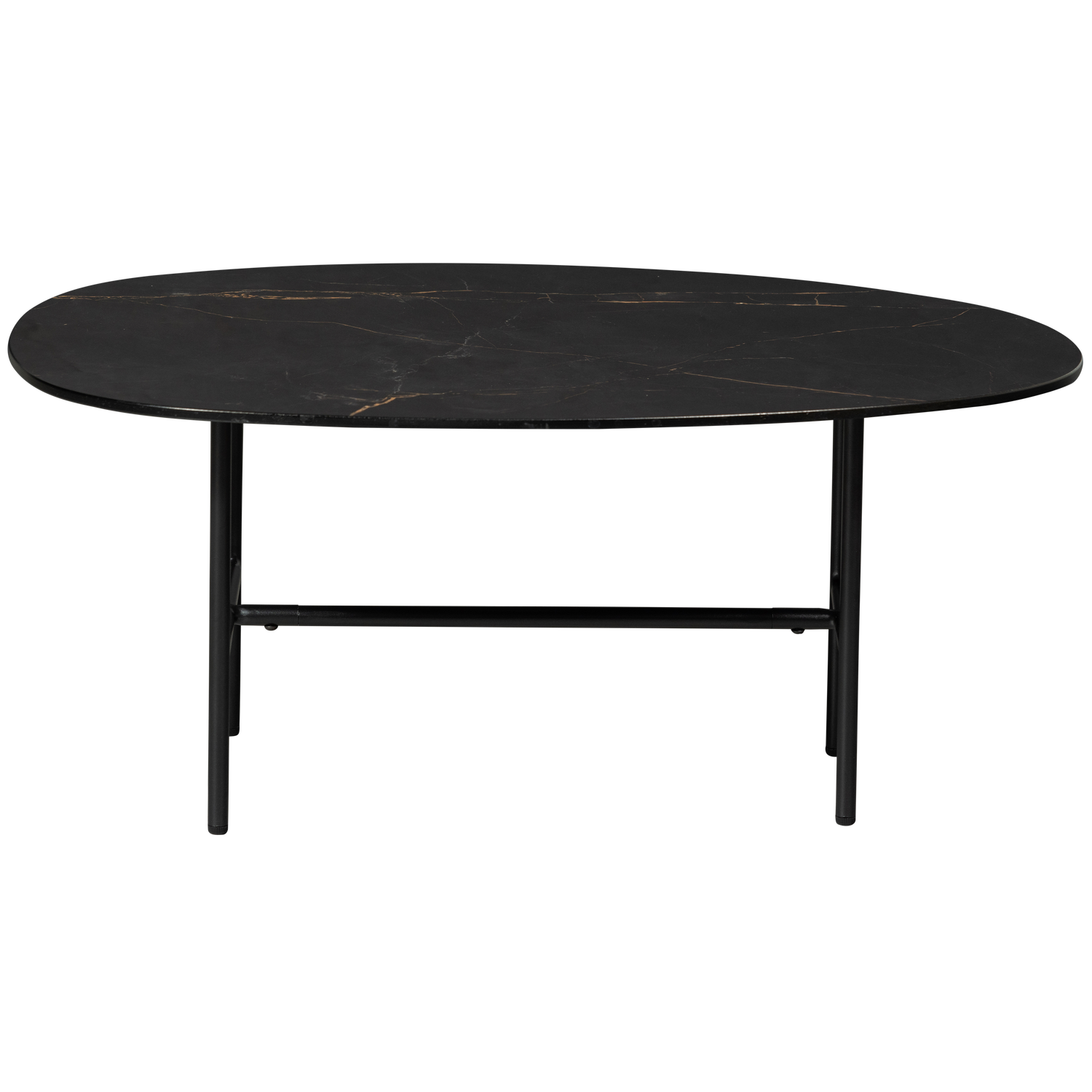 VAJEN COUCHTISCH MIT MARBLE LOOK TOP SCHWARZ 80x60CM