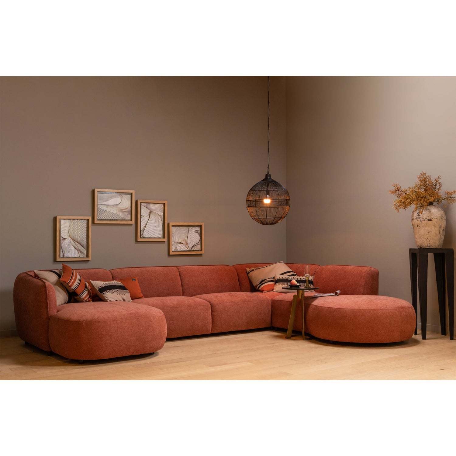 POLLY SOFA U-FORMIG RECHTS ROSA