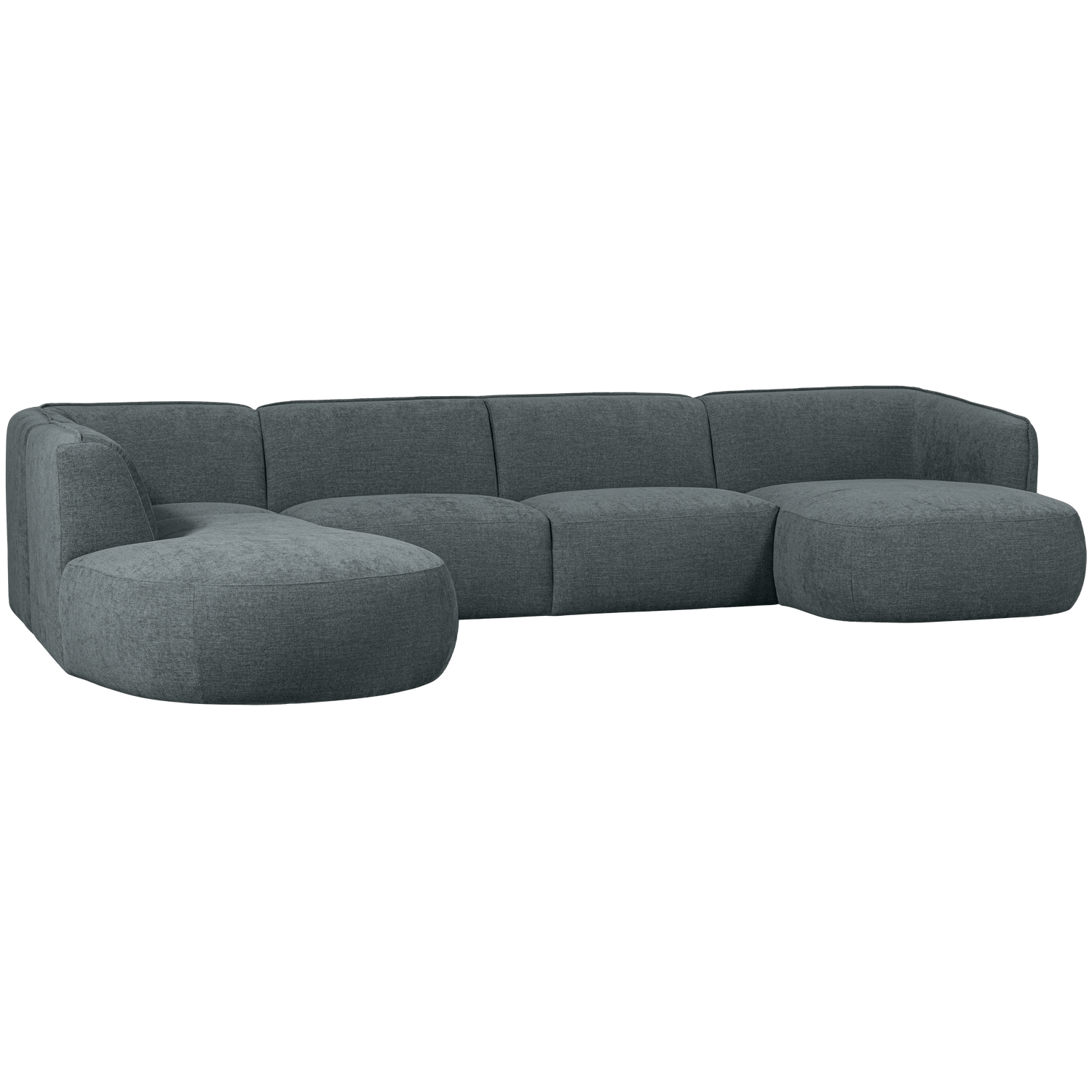 POLLY SOFA U-FORMIG LINKS BLAU/GRUN