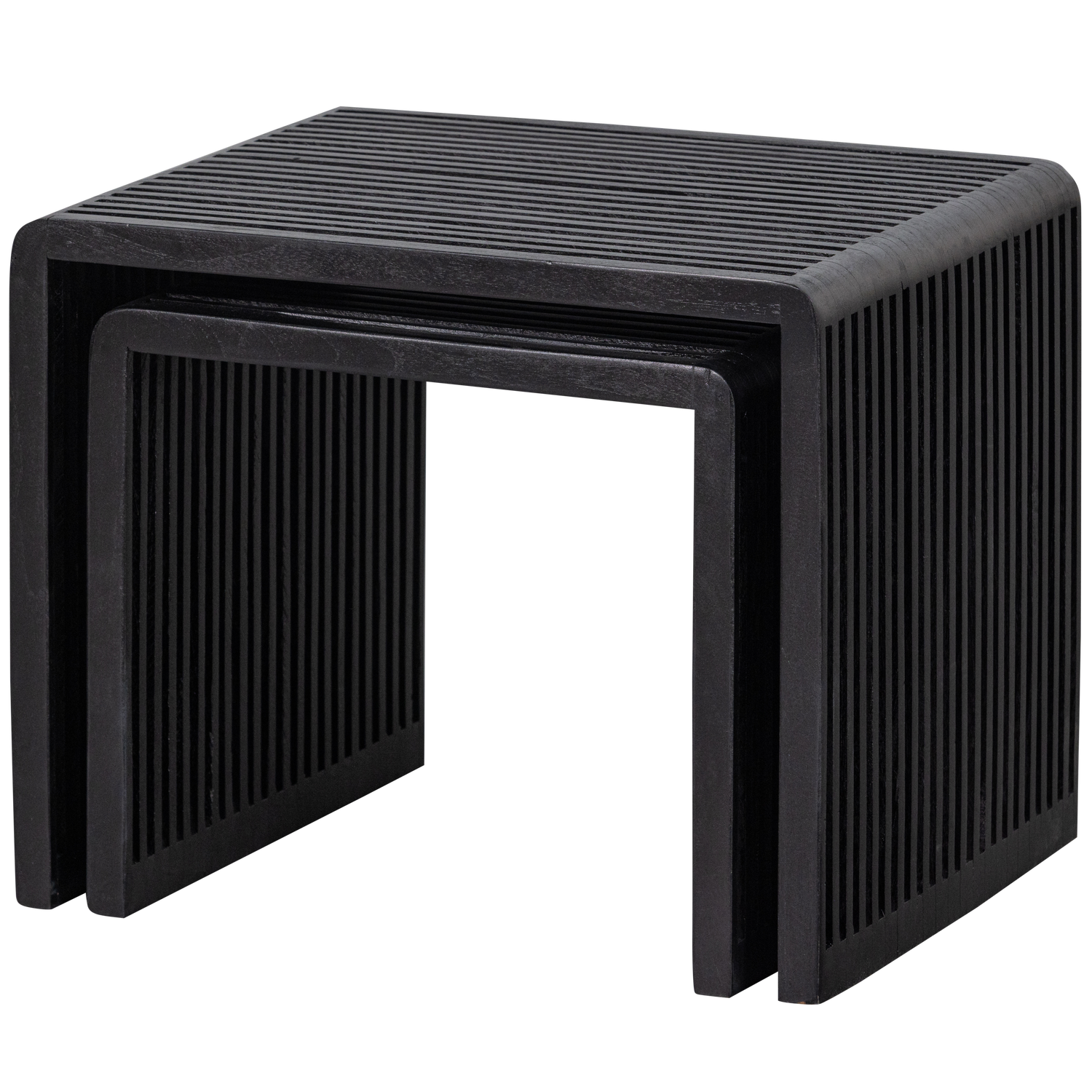 2ER SET - WILLA BEISTELLTISCHE RECYCELTES TEAK SCHWARZ