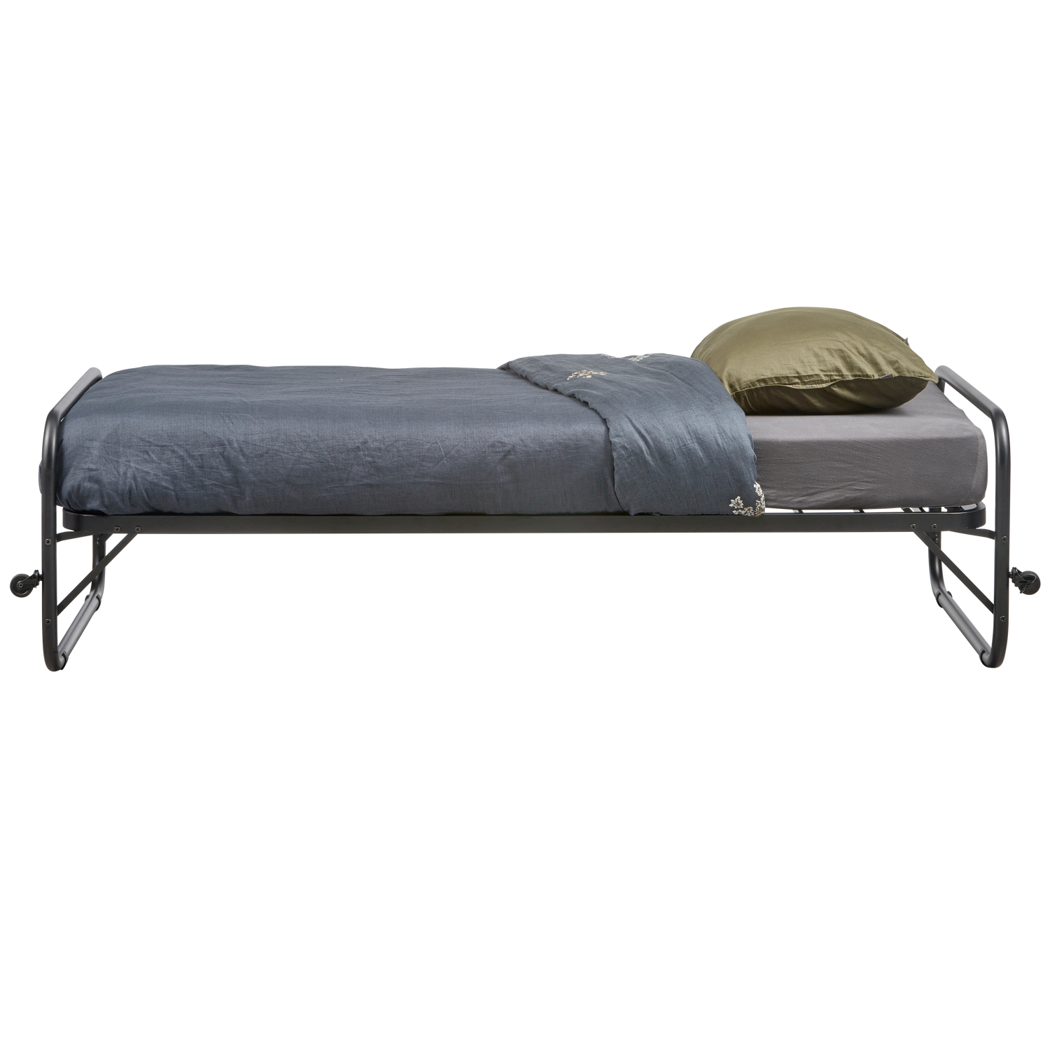 LUCY EINZELROLLBET METALL SCHWARZ 90x200CM