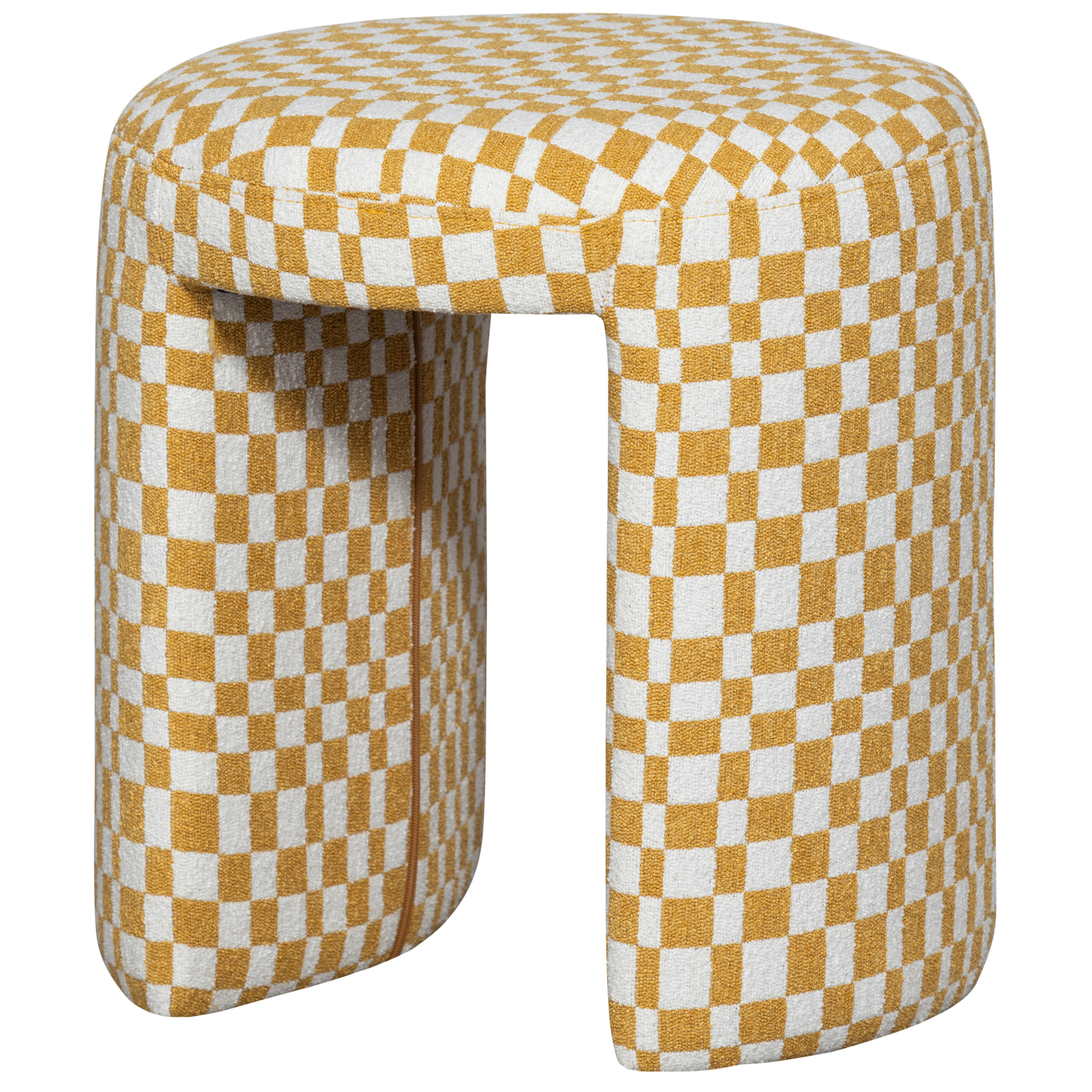 CHARLIE GEPOLSTERTER HOCKER KAROMUSTER YELLOW