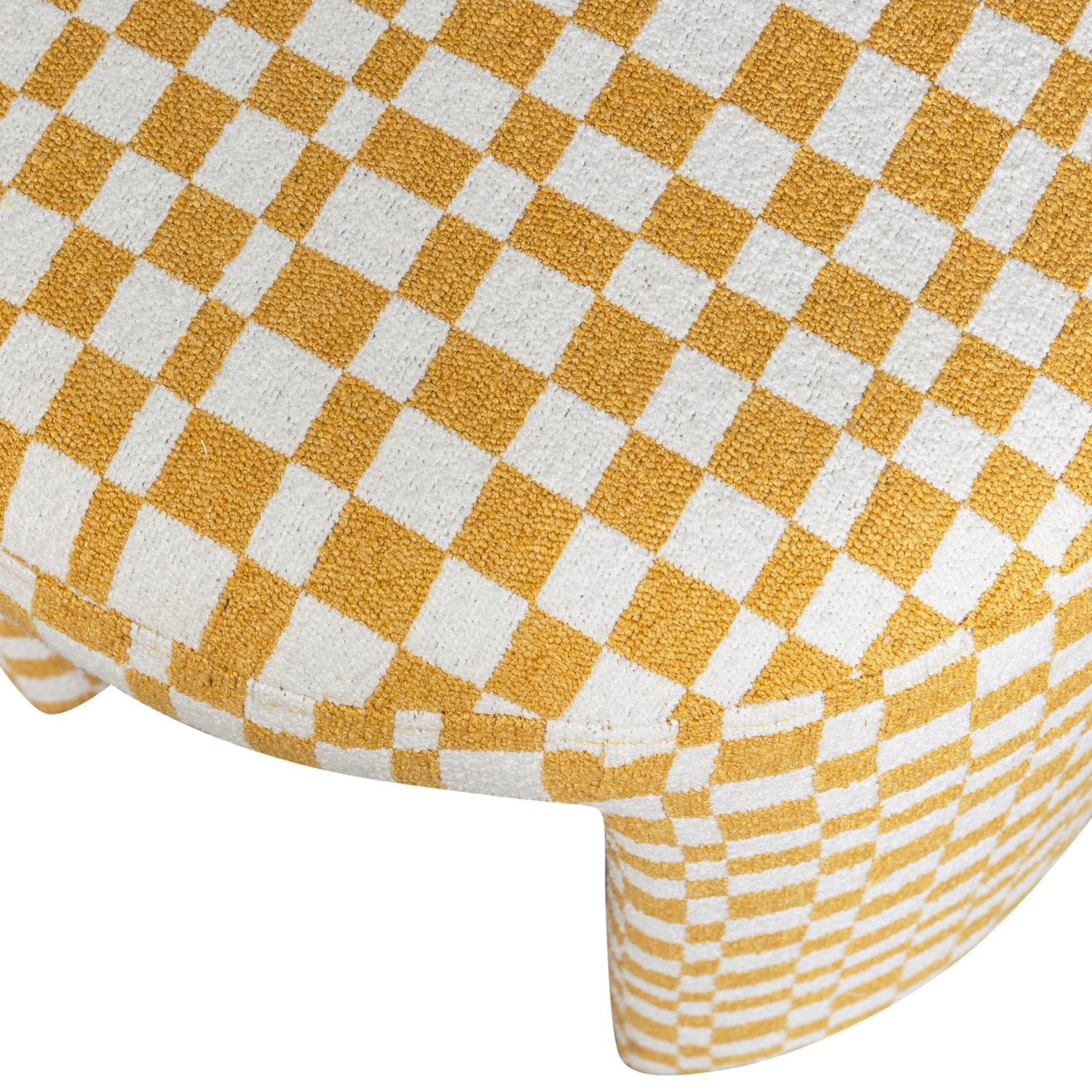 CHARLIE GEPOLSTERTER HOCKER KAROMUSTER YELLOW
