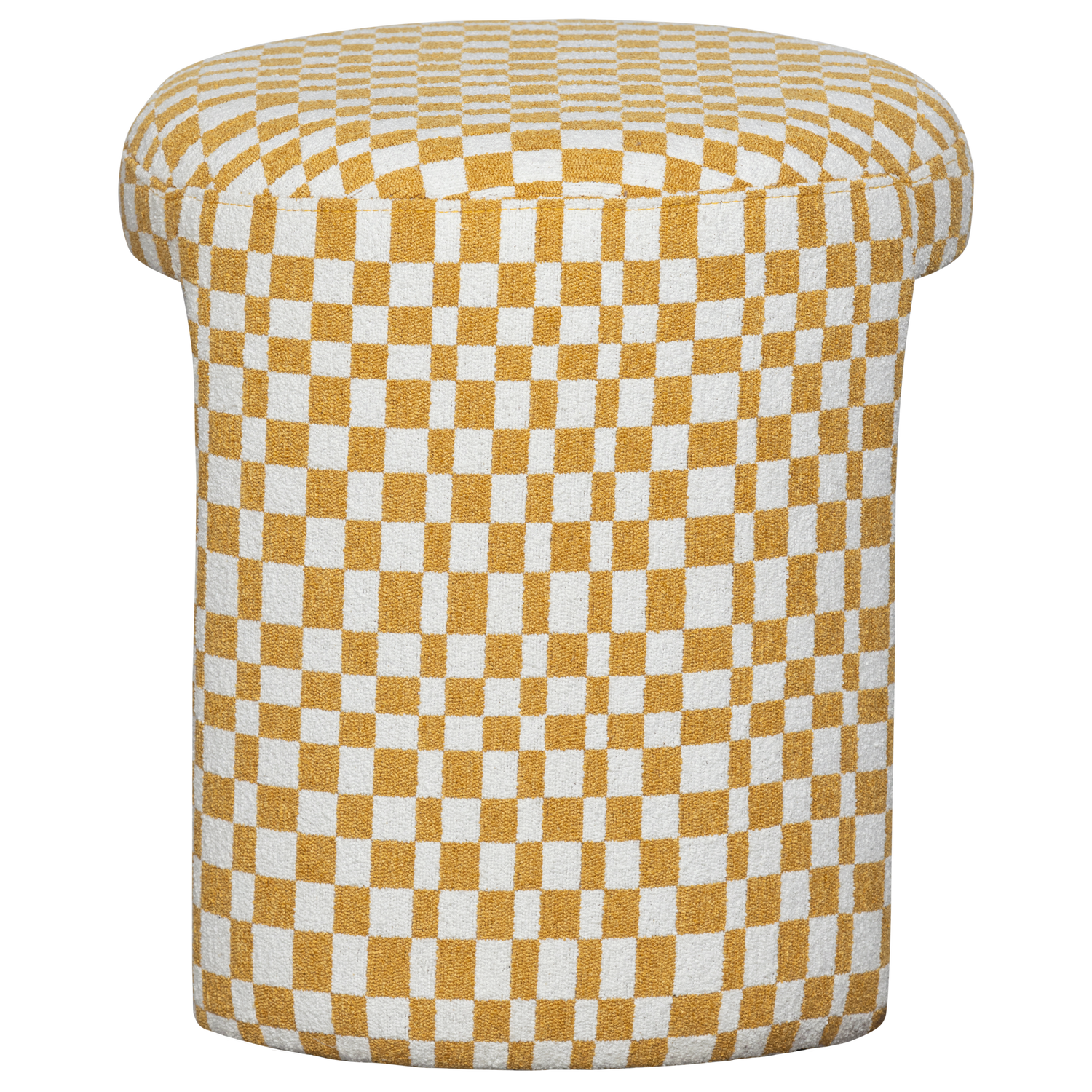 CHARLIE GEPOLSTERTER HOCKER KAROMUSTER YELLOW