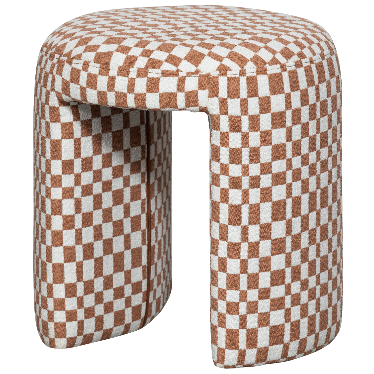 CHARLIE GEPOLSTERTER HOCKER KAROMUSTER ORANGE