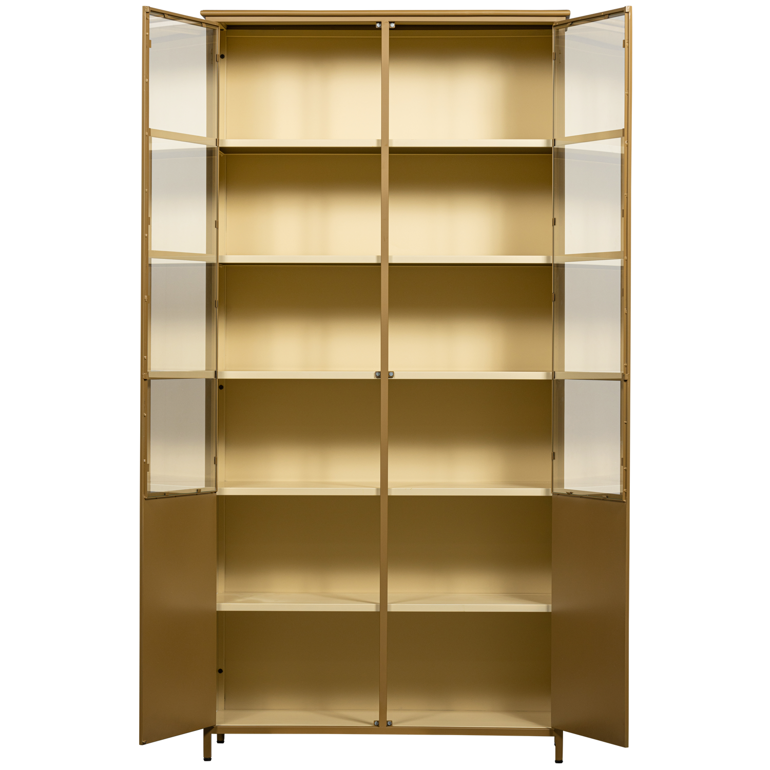 EXHIBIT XL 2-TURIG VITRINE SCHRANK METALL HONIGGELB