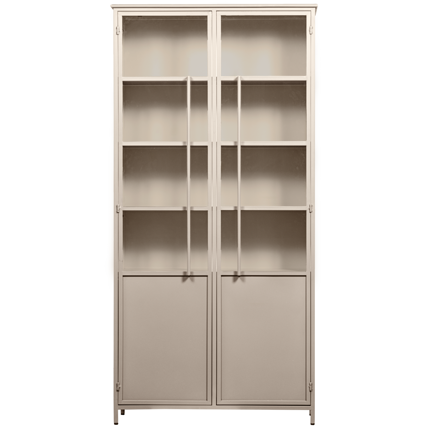 EXHIBIT XL 2-TURIG VITRINE SCHRANK METALL SAND