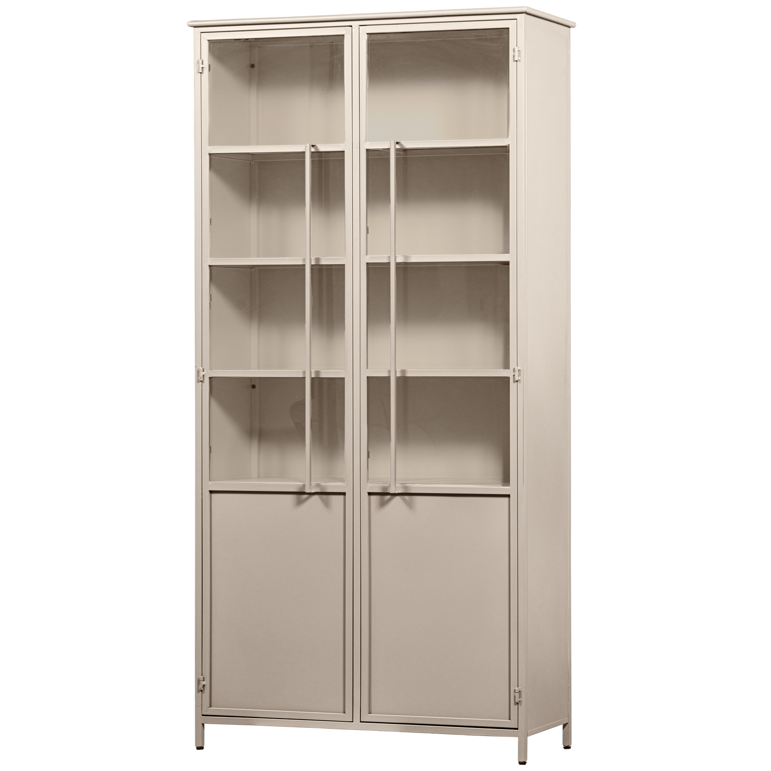 EXHIBIT XL 2-TURIG VITRINE SCHRANK METALL SAND