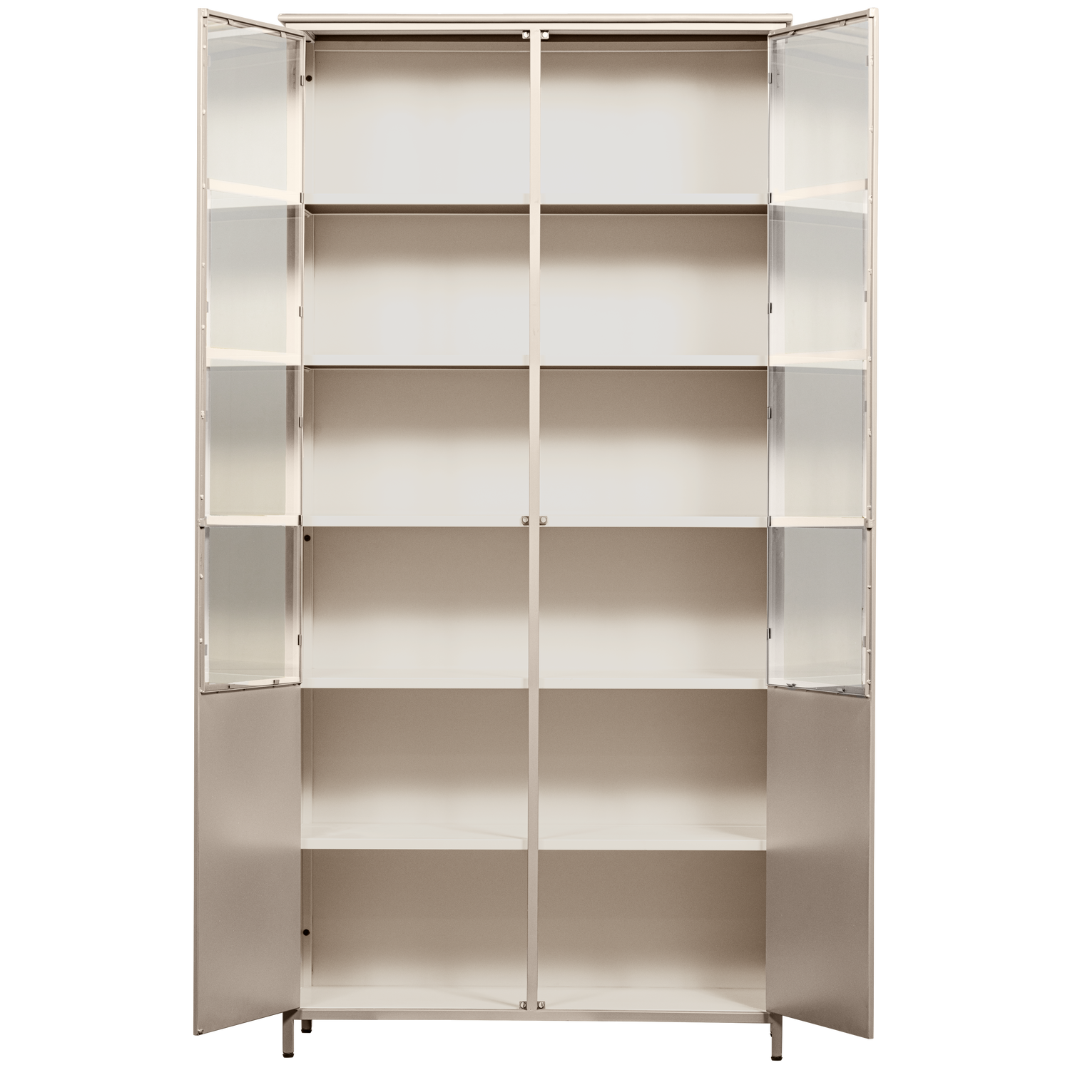 EXHIBIT XL 2-TURIG VITRINE SCHRANK METALL SAND