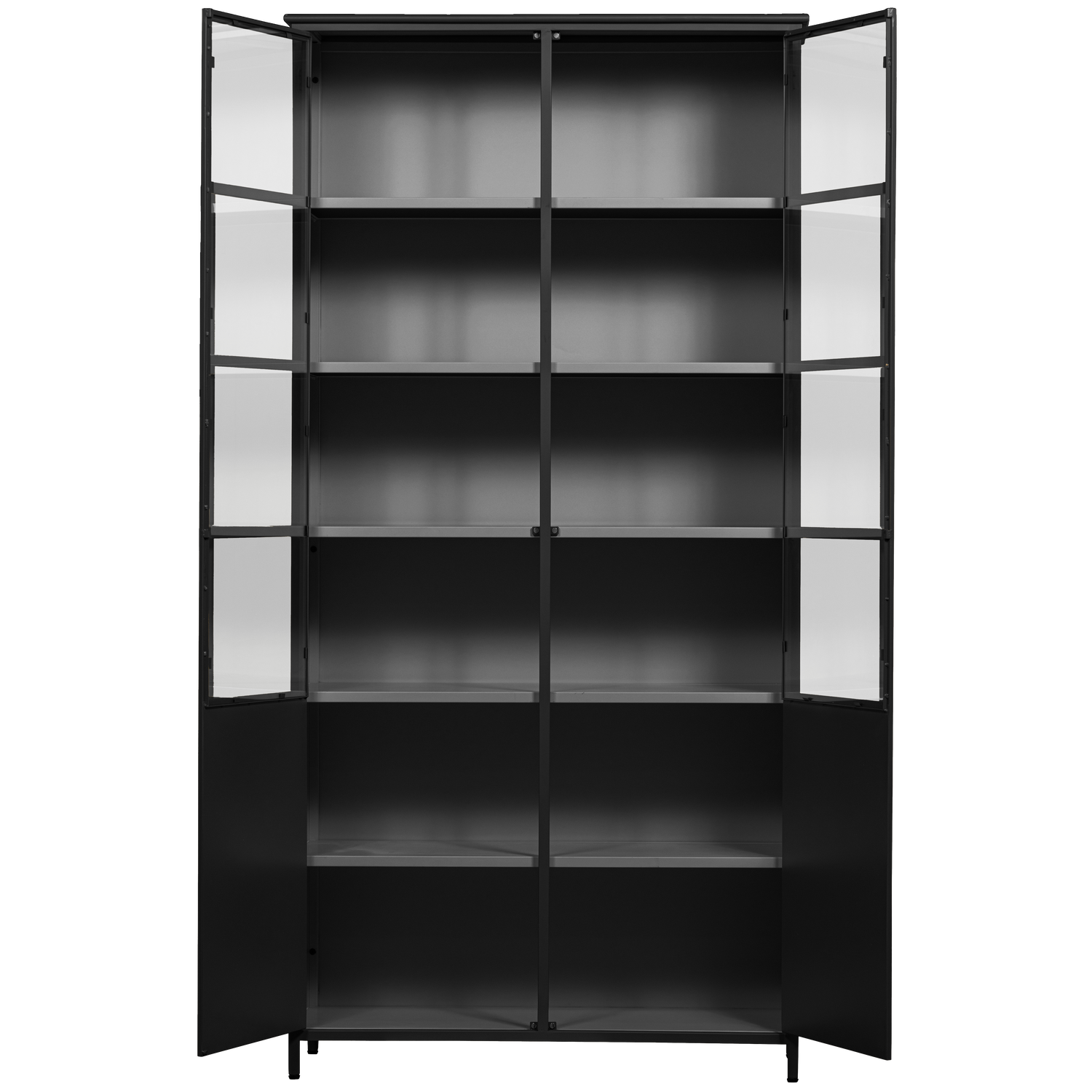 EXHIBIT XL 2-TURIG VITRINE SCHRANK METALL SCHWARZ