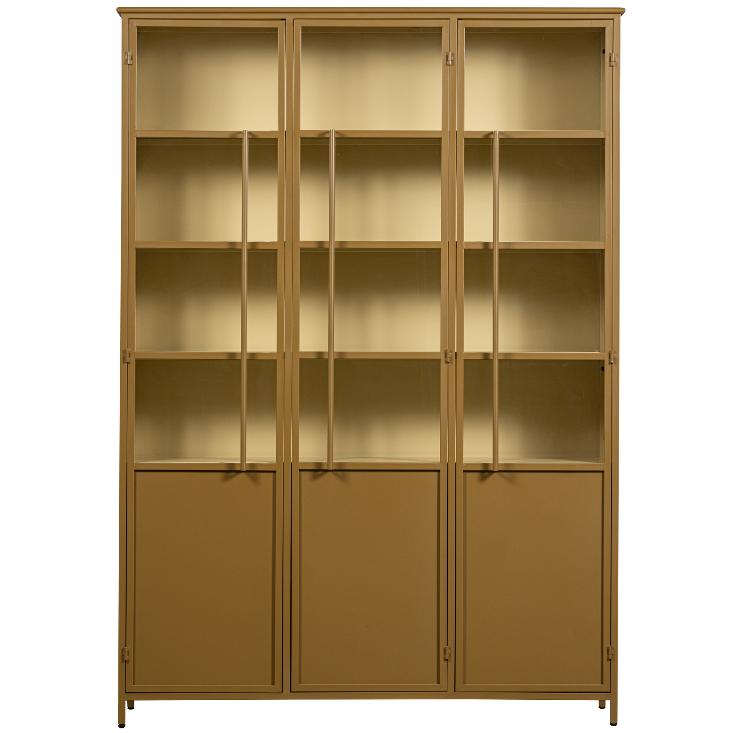 EXHIBIT XL 3-TÜRIG VITRINE SCHRANK METALL HONIGGELB 200x140x40 cm