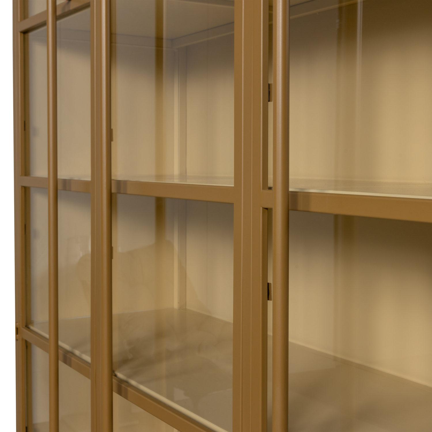 EXHIBIT XL 3-TÜRIG VITRINE SCHRANK METALL HONIGGELB 200x140x40 cm
