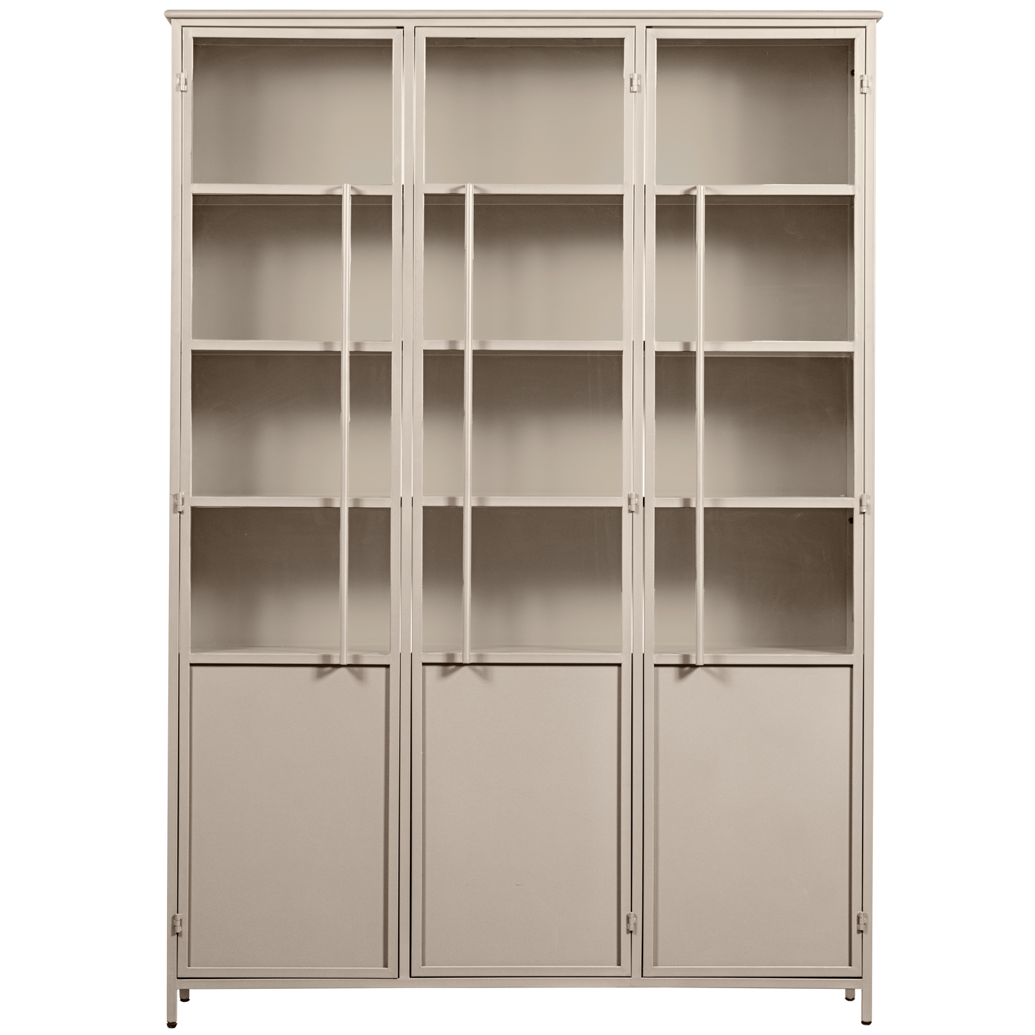 EXHIBIT XL 3-TURIG VITRINE SCHRANK METALL SAND 200x140x40 cm