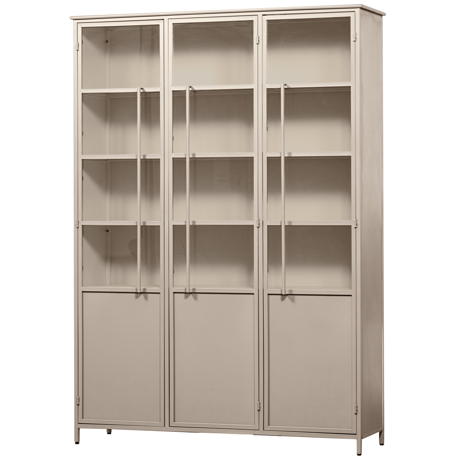 EXHIBIT XL 3-TURIG VITRINE SCHRANK METALL SAND 200x140x40 cm