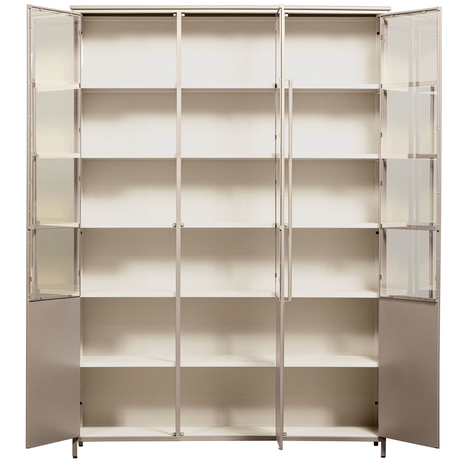 EXHIBIT XL 3-TURIG VITRINE SCHRANK METALL SAND 200x140x40 cm