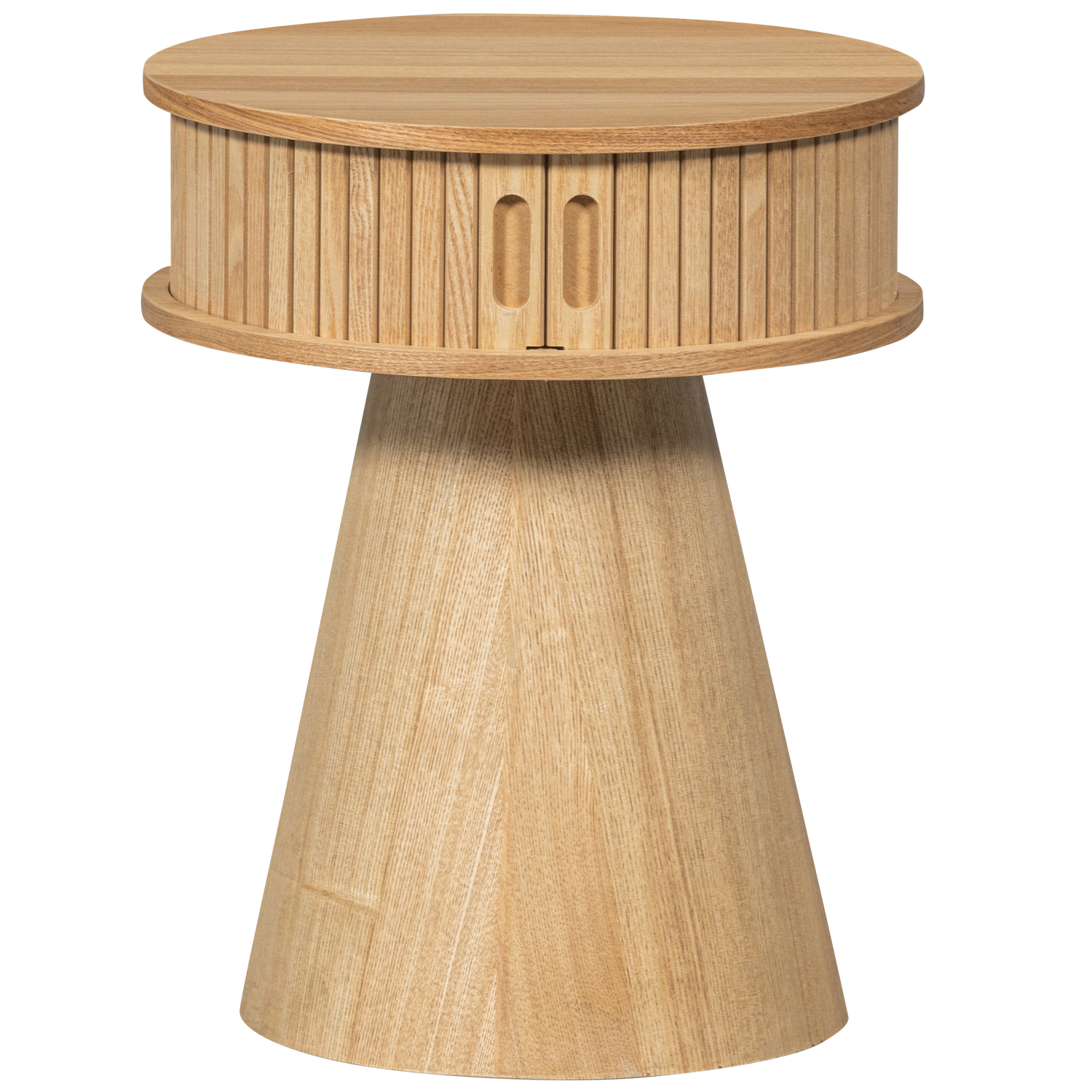 KARRI NACHTTISCH RUND HOLZ NATÜRLICH