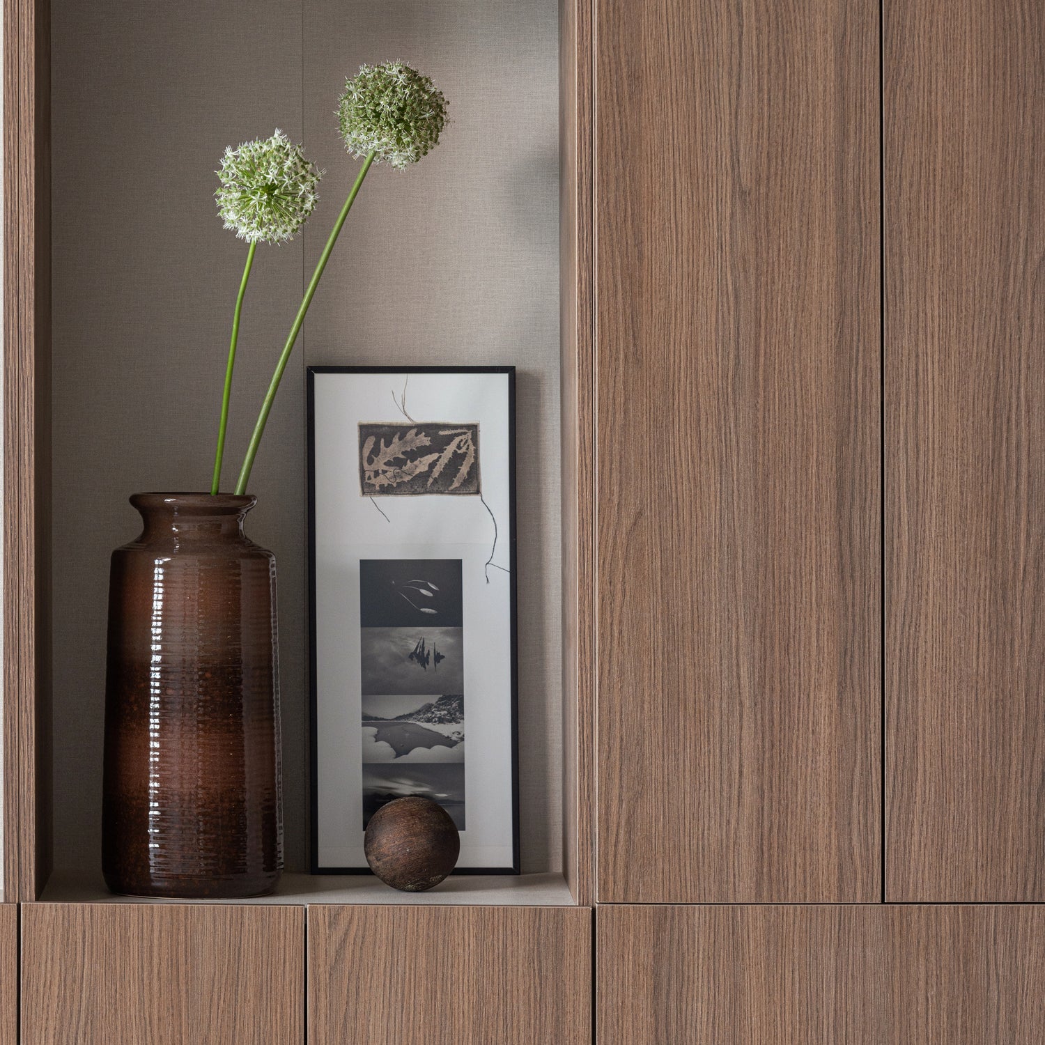 DECENNIA XL VASE KERAMIK BRAUN/ROT