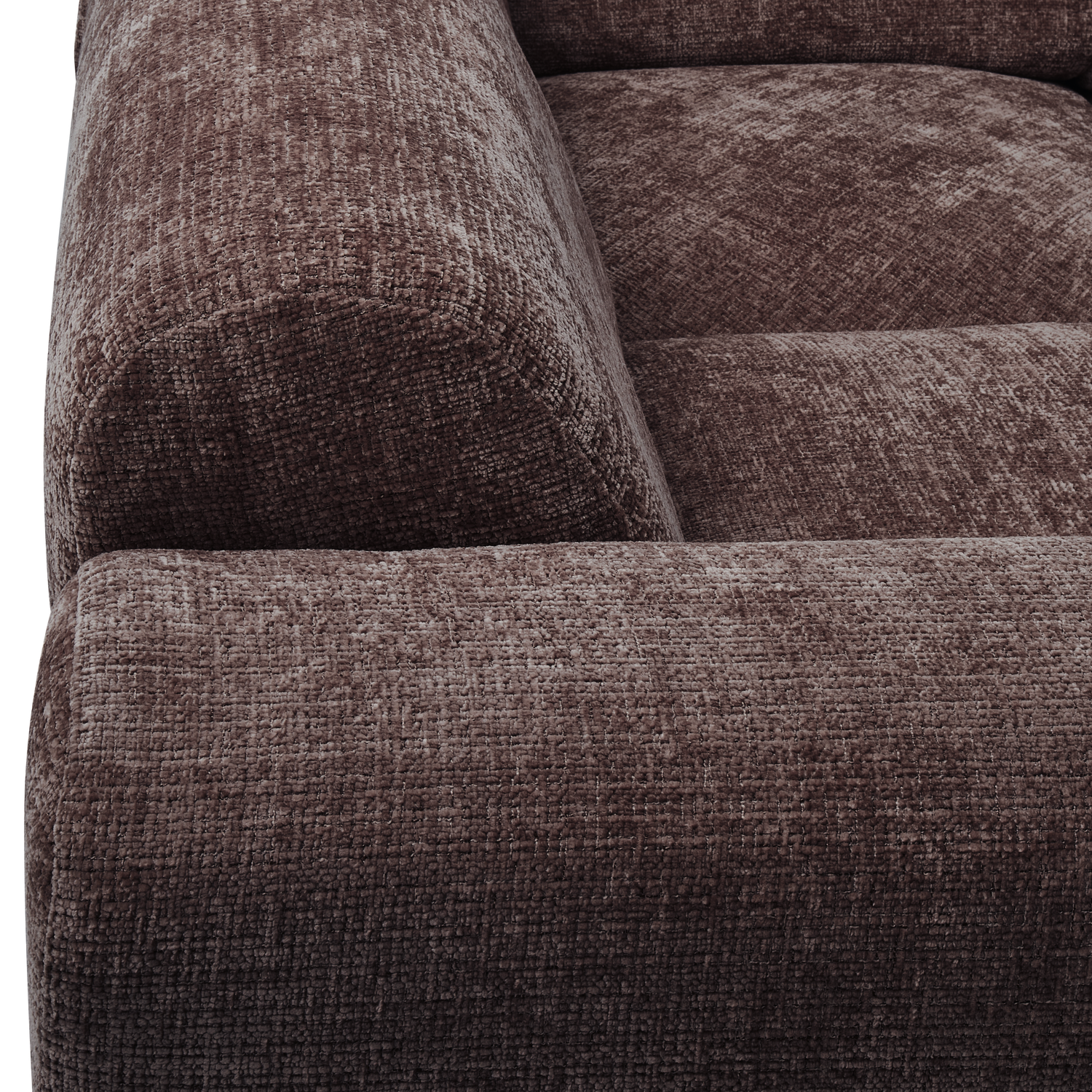 CLOUD ECKSOFA LINKS GEWEBTE CHENILLE WARMES BRAUN