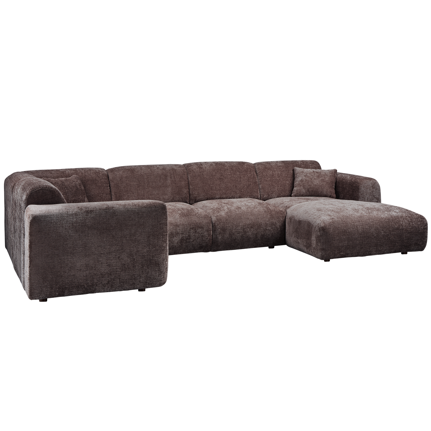 CLOUD ECKSOFA LINKS GEWEBTE CHENILLE WARMES BRAUN